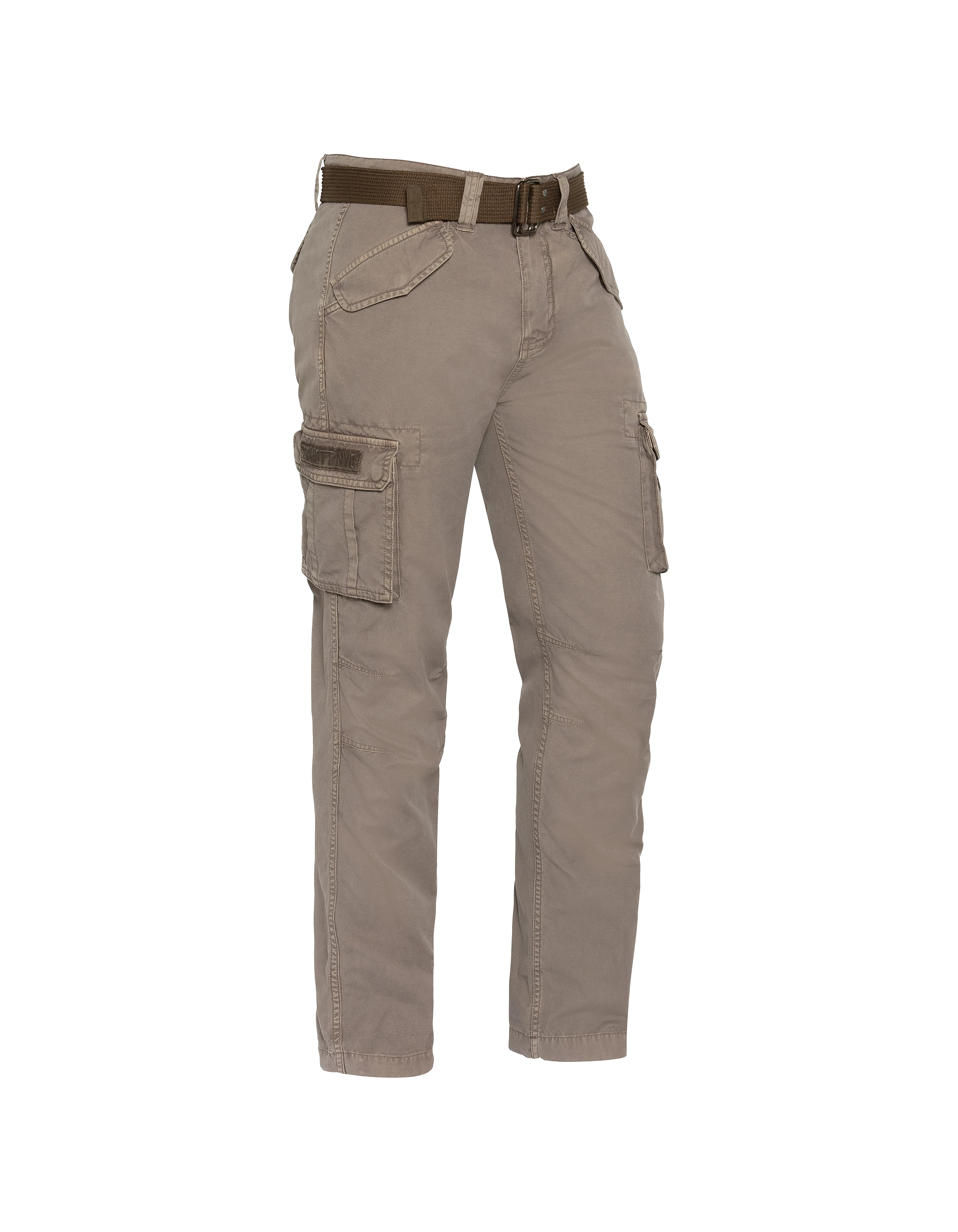 Khakifarbene Cargohose mit mehreren Taschen-3