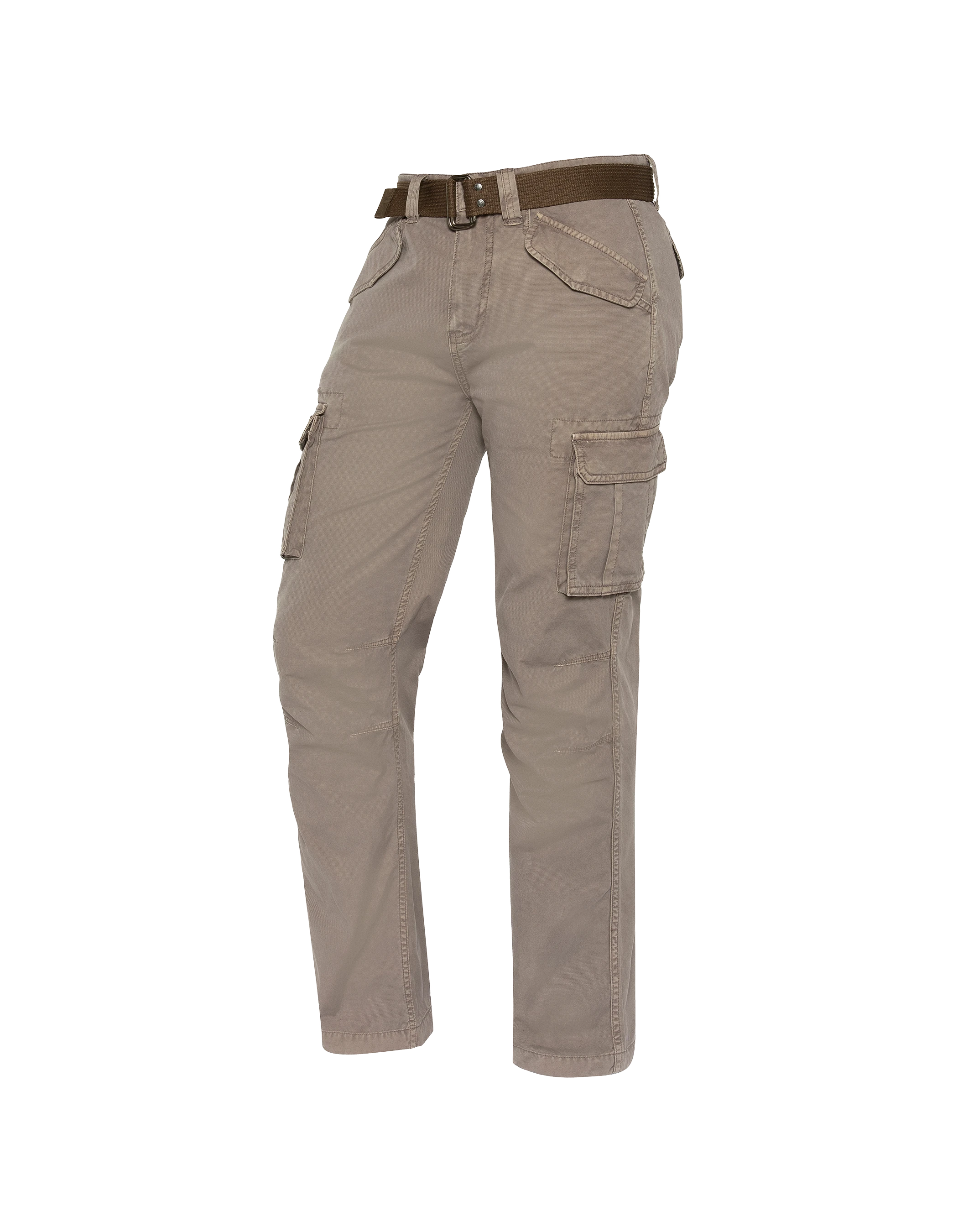 Khakifarbene Cargohose mit mehreren Taschen-4