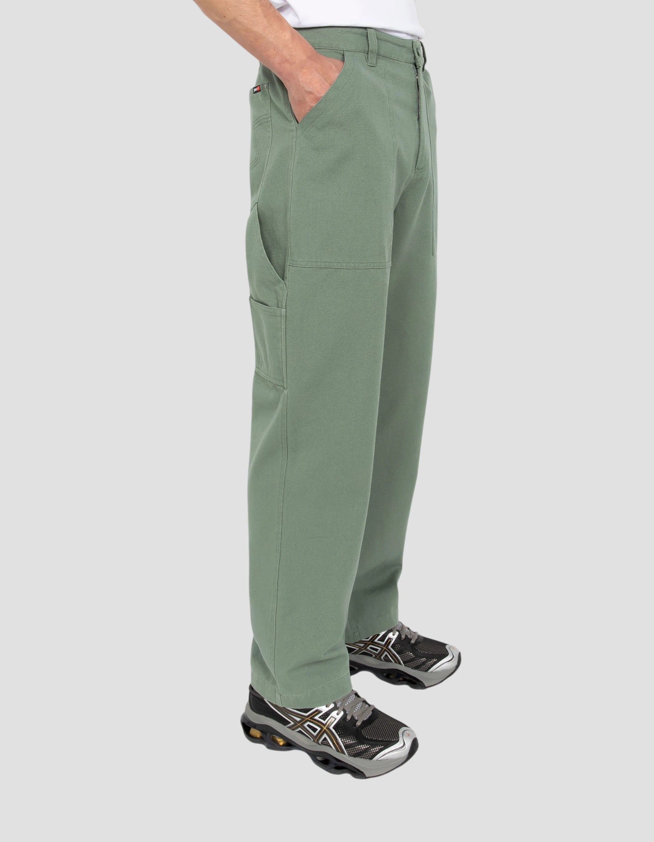 Pantalon carpenter canvas vert-1