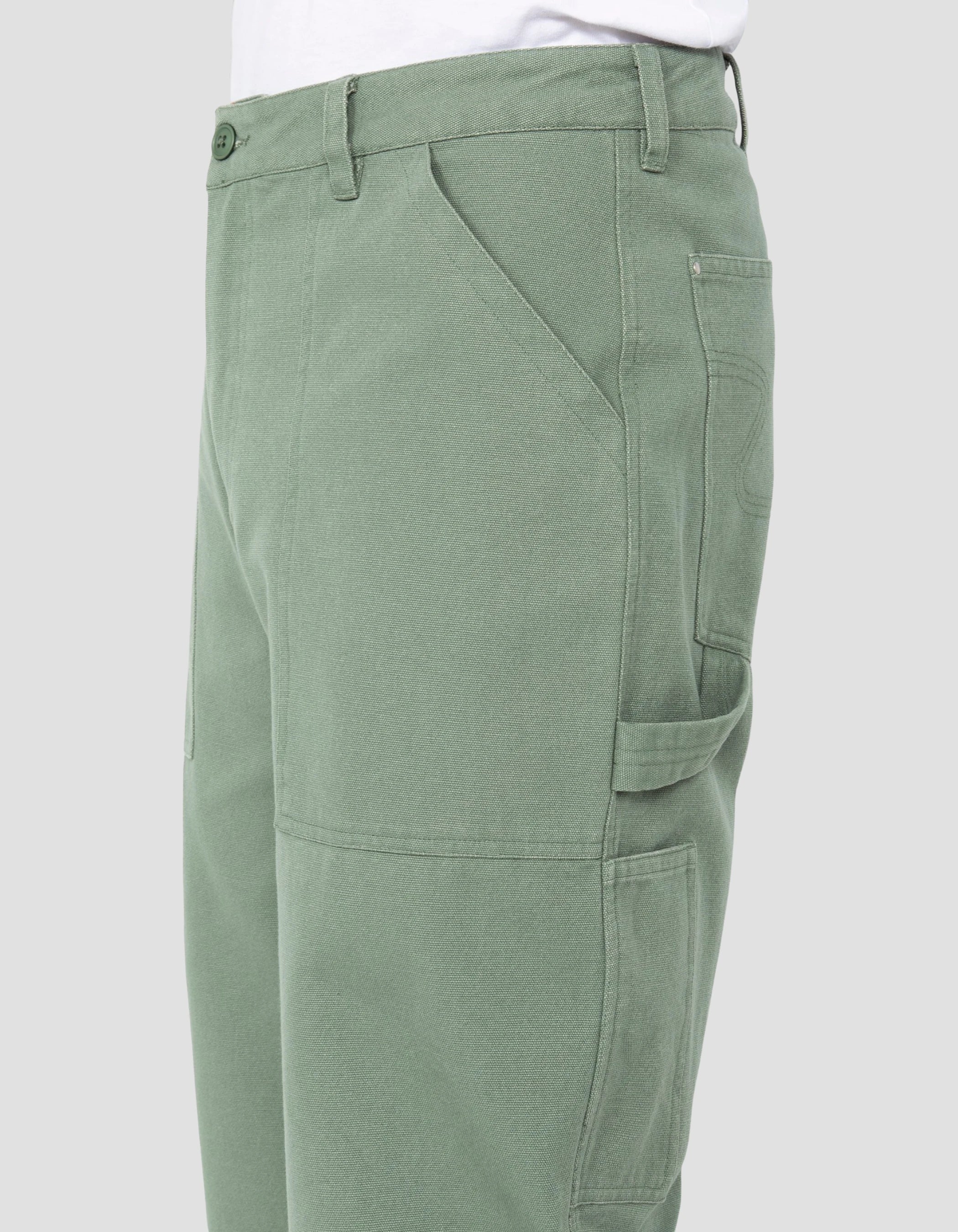 Pantalon carpenter canvas vert-3