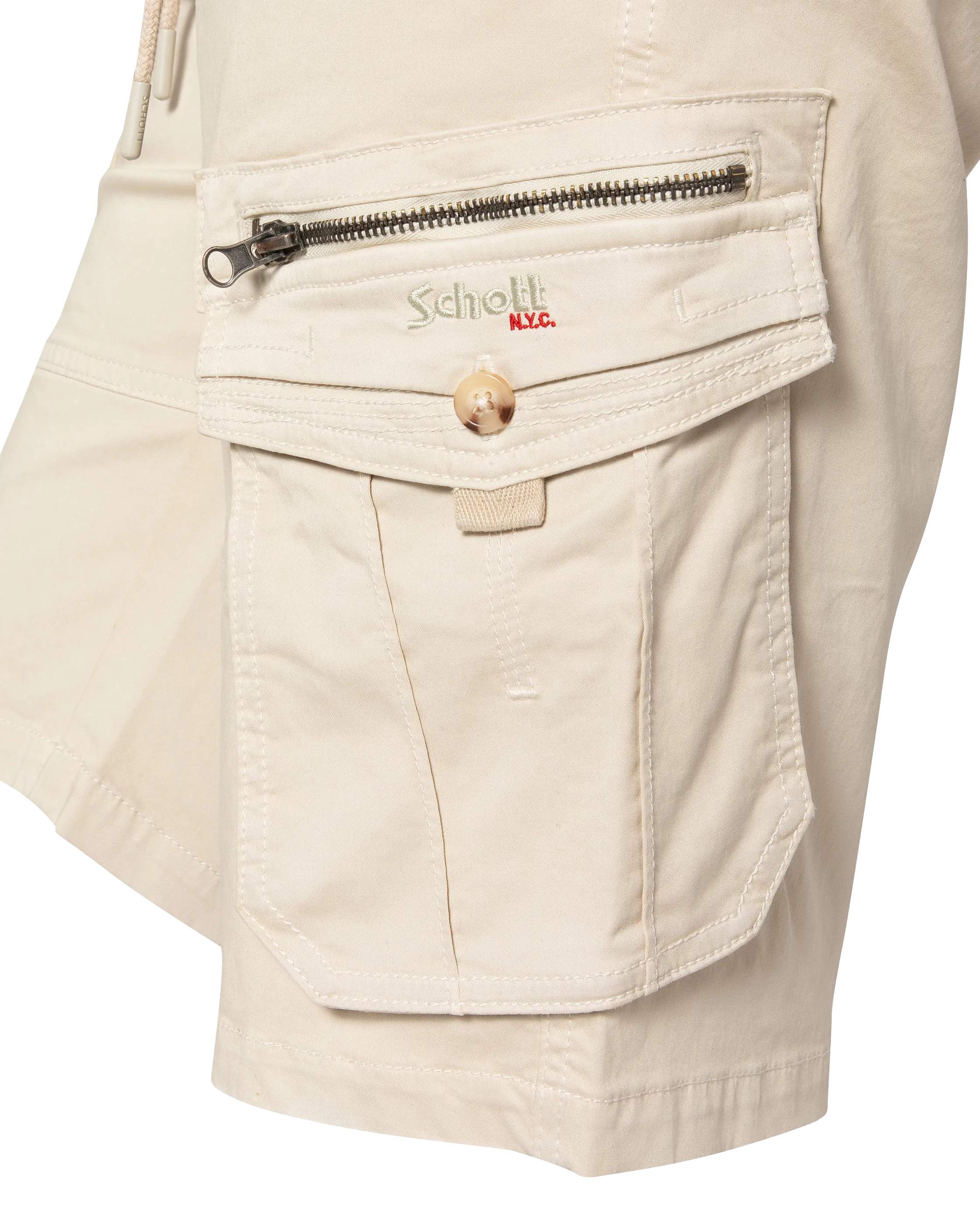 Beige army shorts-5