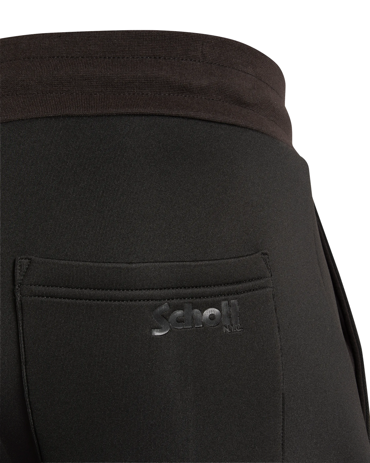 Black neoprene jogging pants