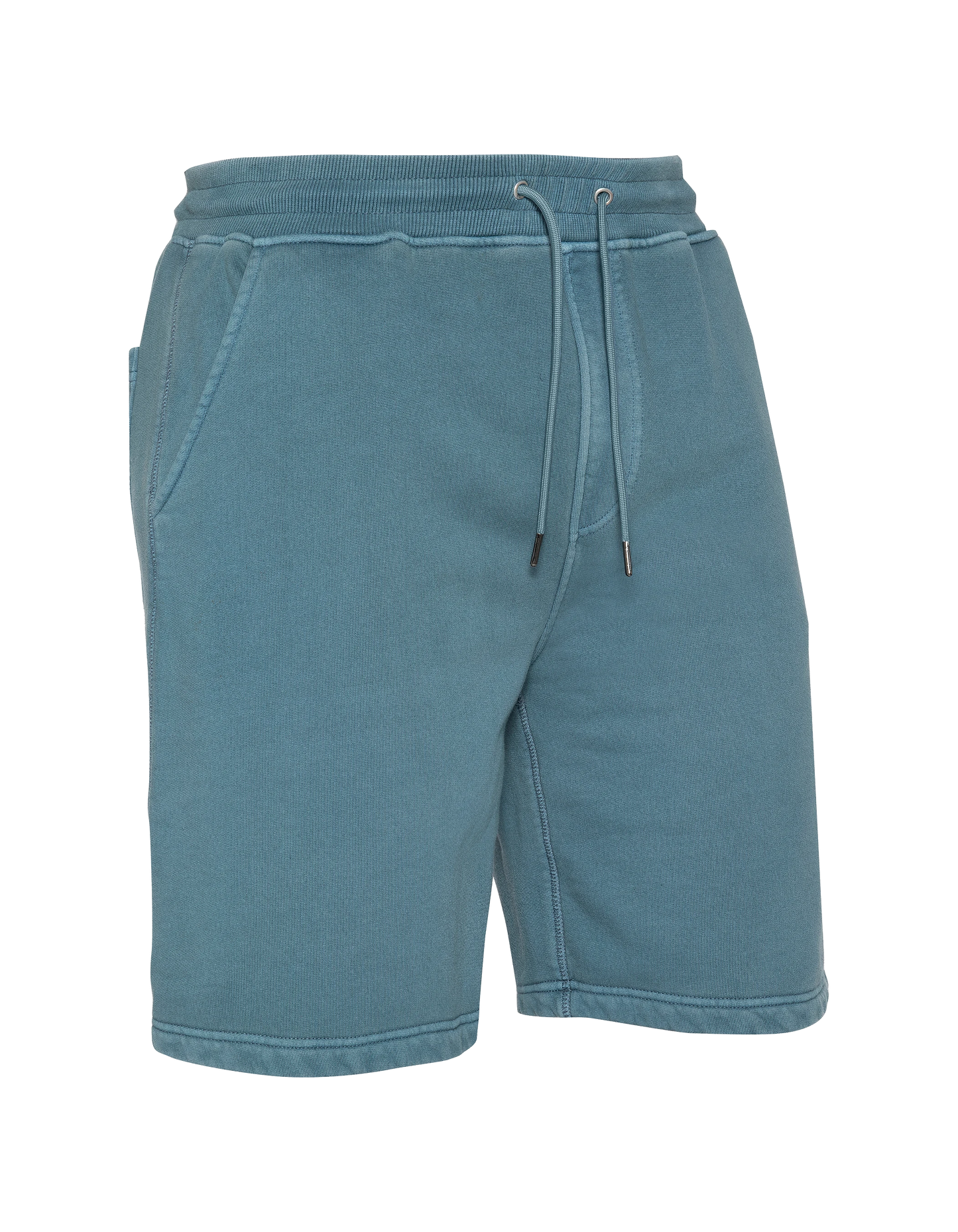 Shorts in felpa blu effetto sbiadito
