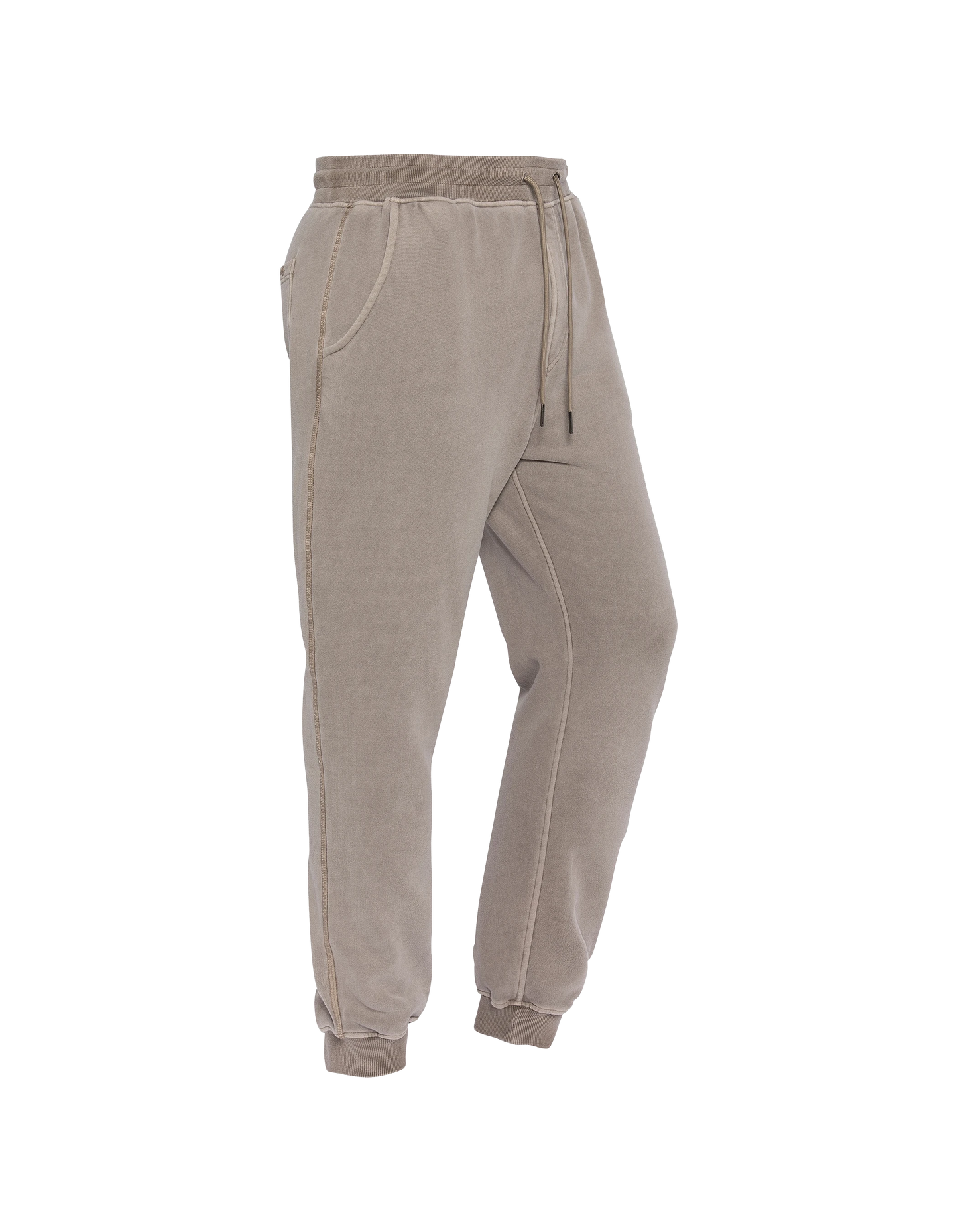 Pantalon de survêtement taupe, effet délavé