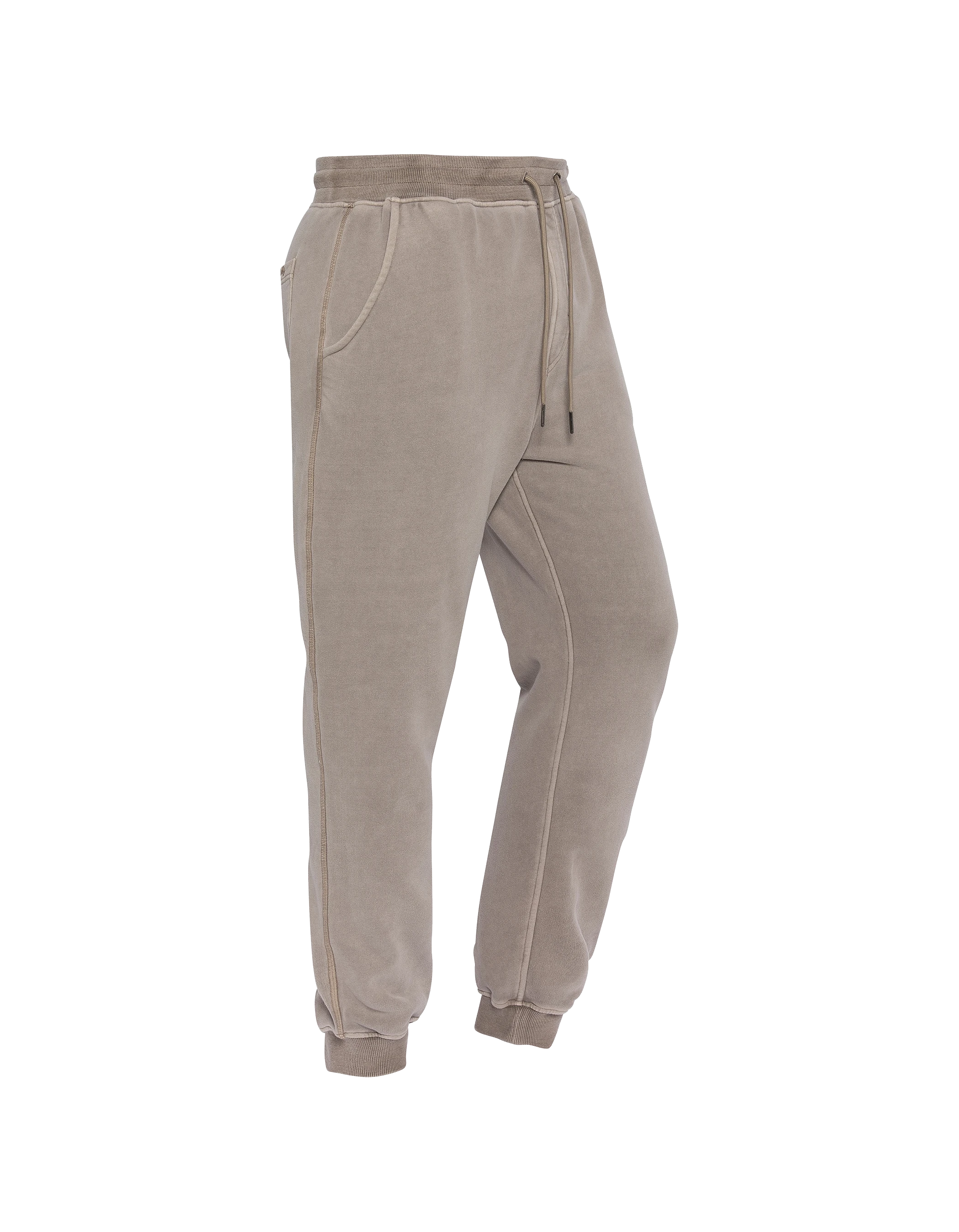 Pantalon de survêtement taupe, effet délavé-5