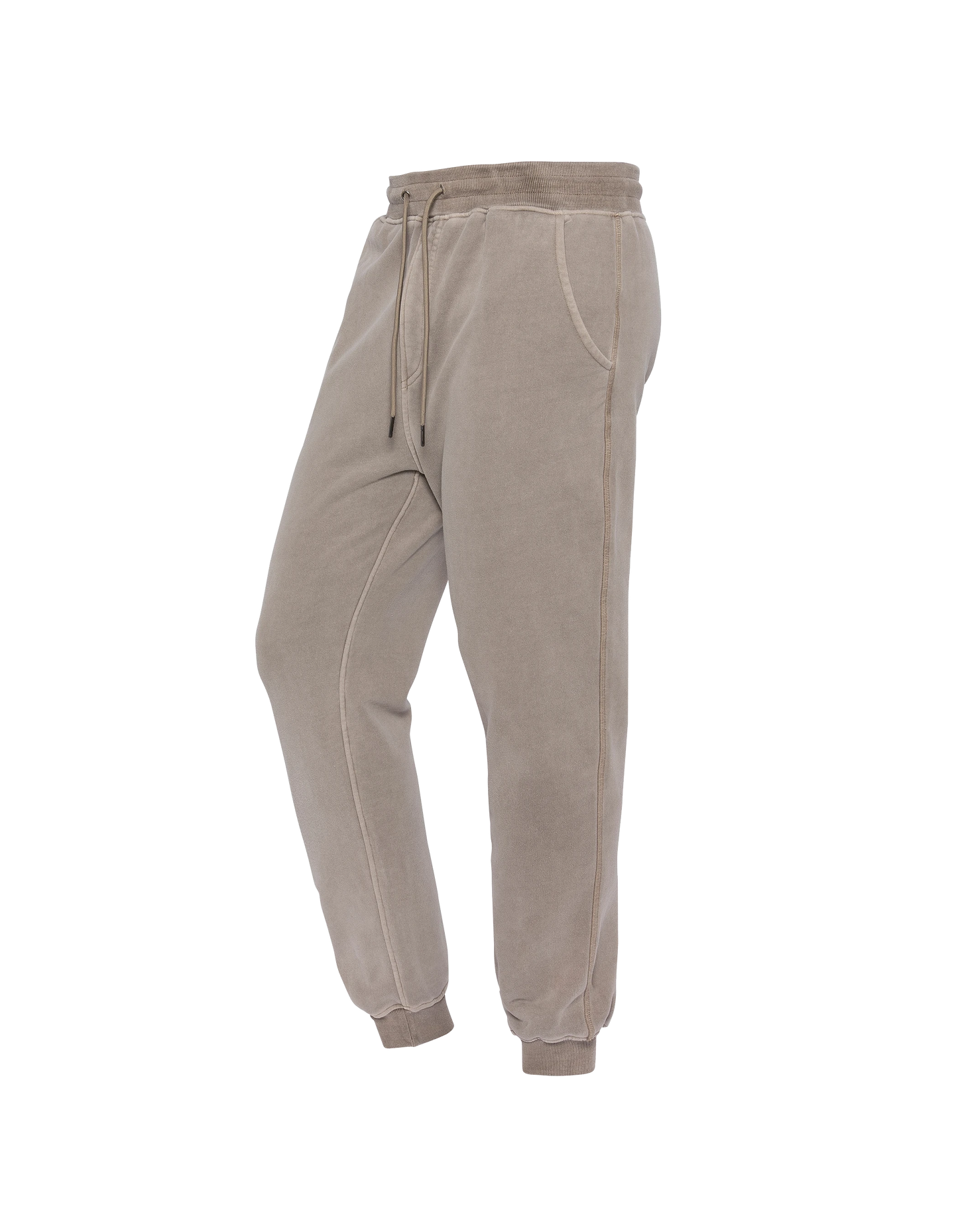 Pantalon de survêtement taupe, effet délavé