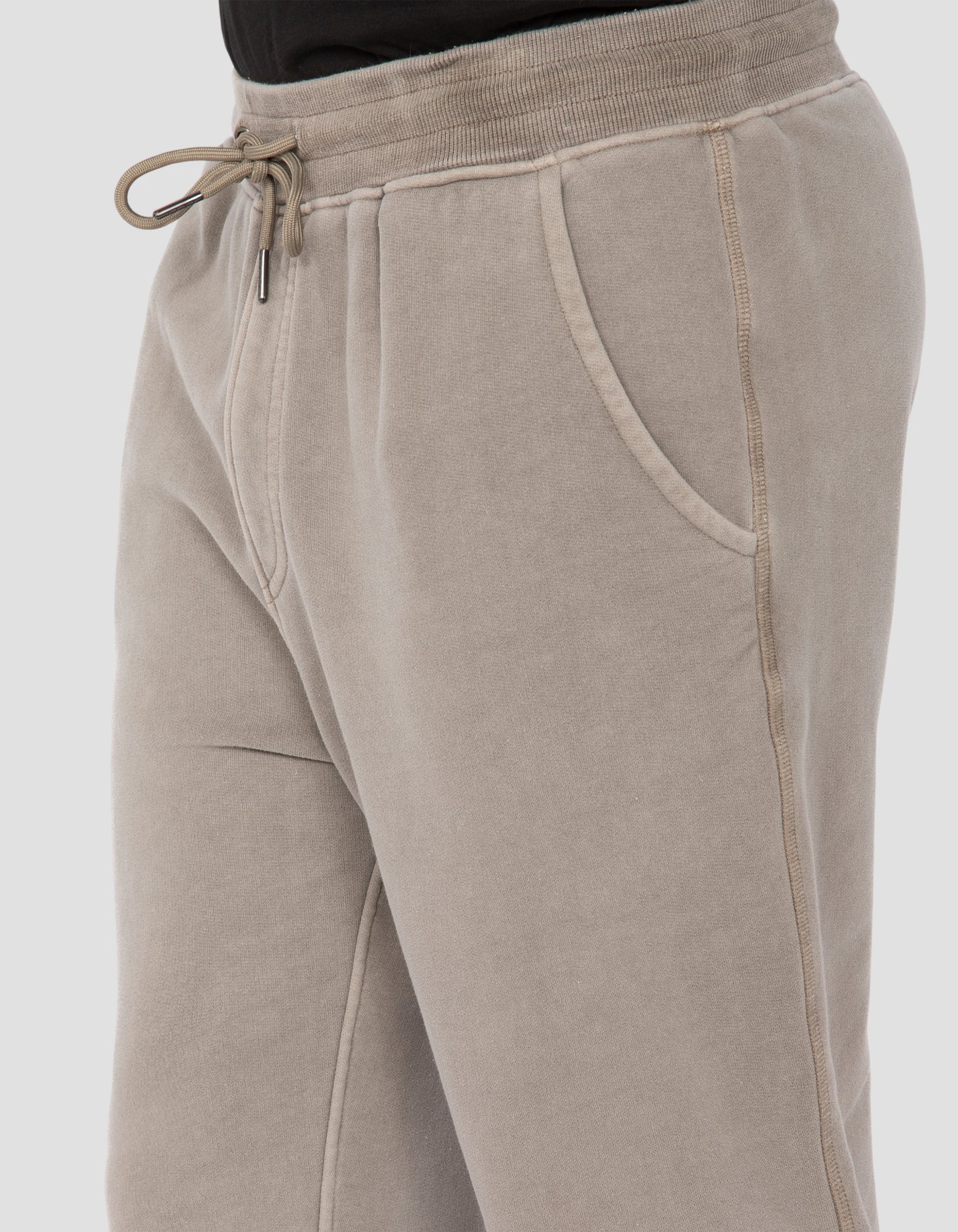 Pantalon de survêtement taupe, effet délavé