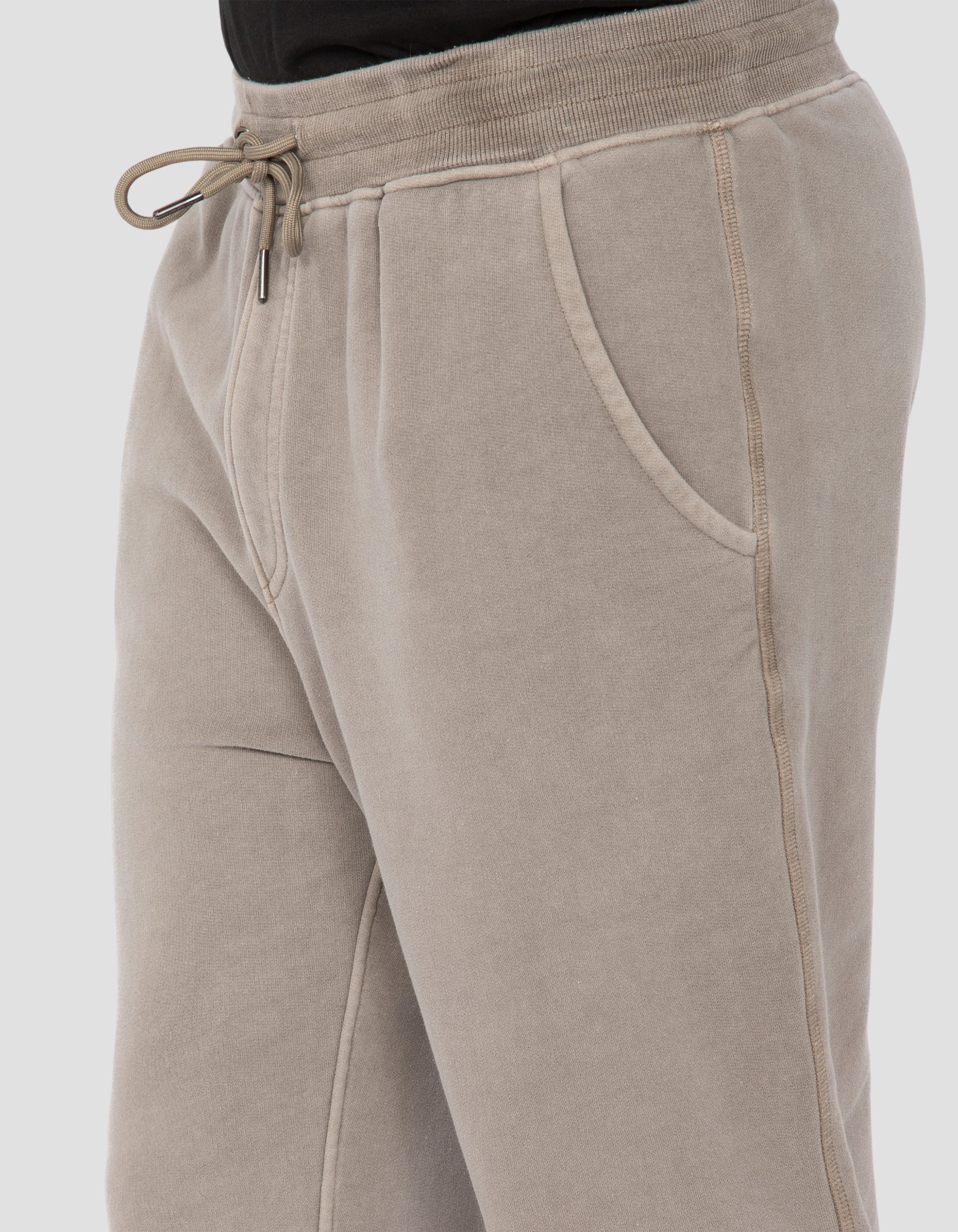 Pantalon de survêtement taupe, effet délavé-3