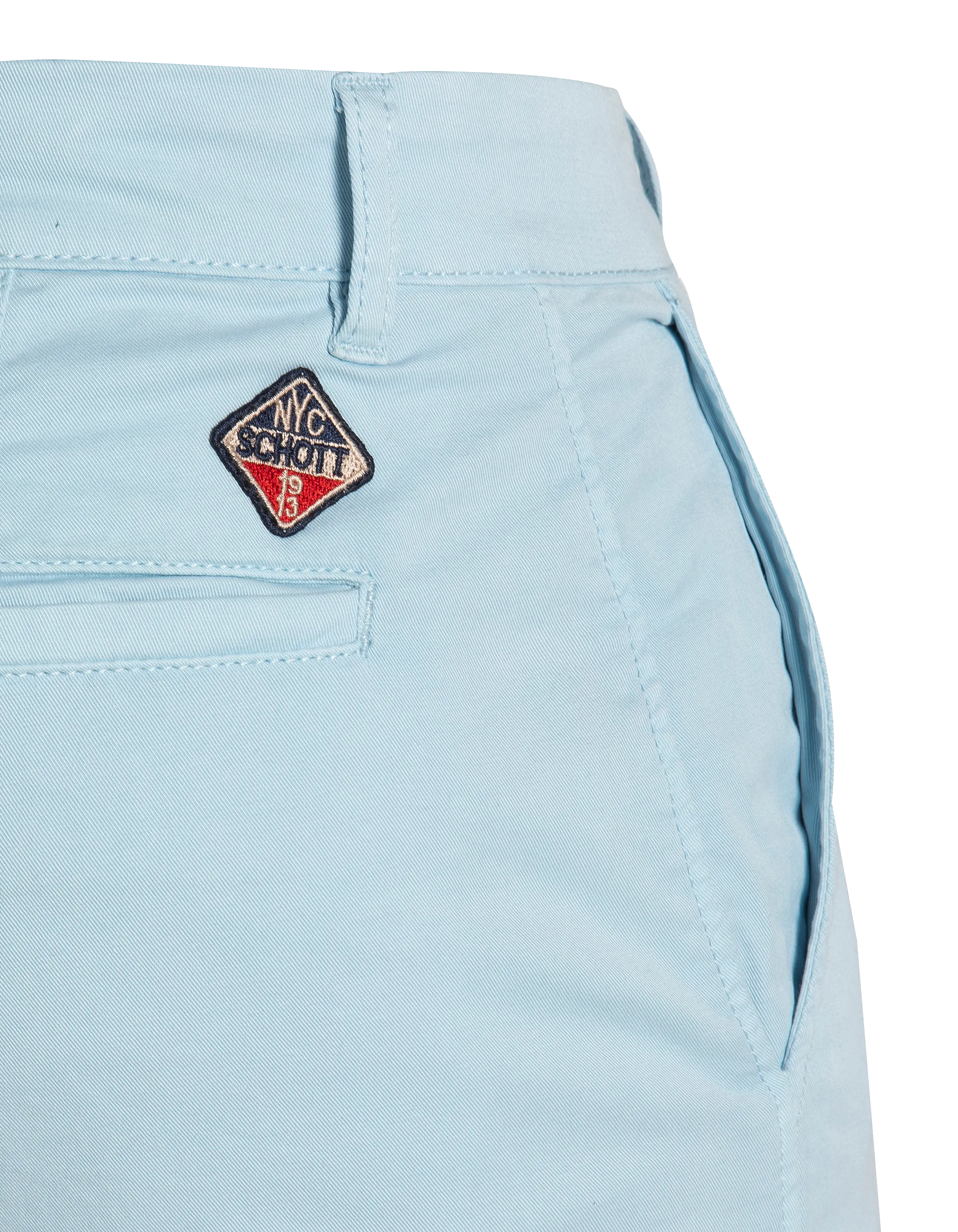 Himmelblaue Chino-Shorts-5