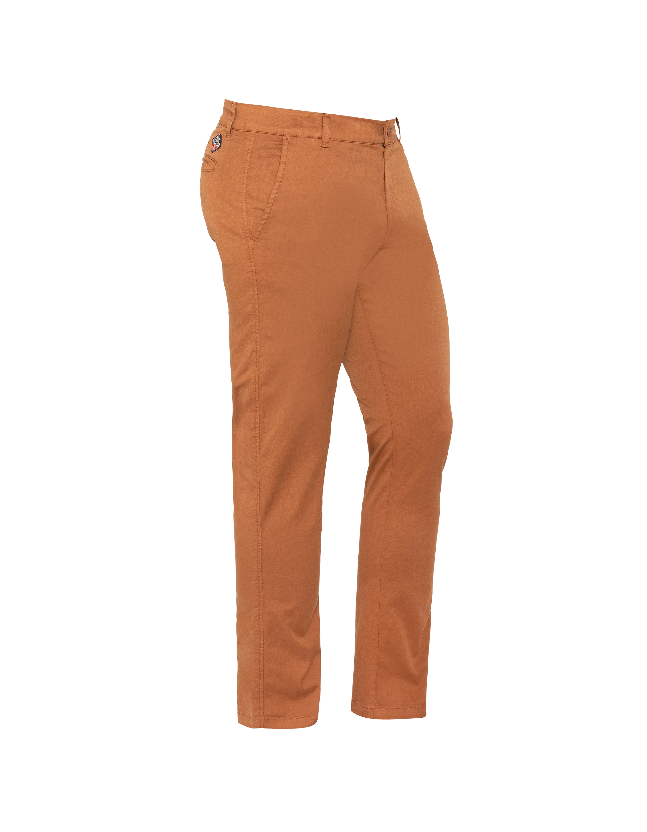 Tabakfarbene Chinohose-3