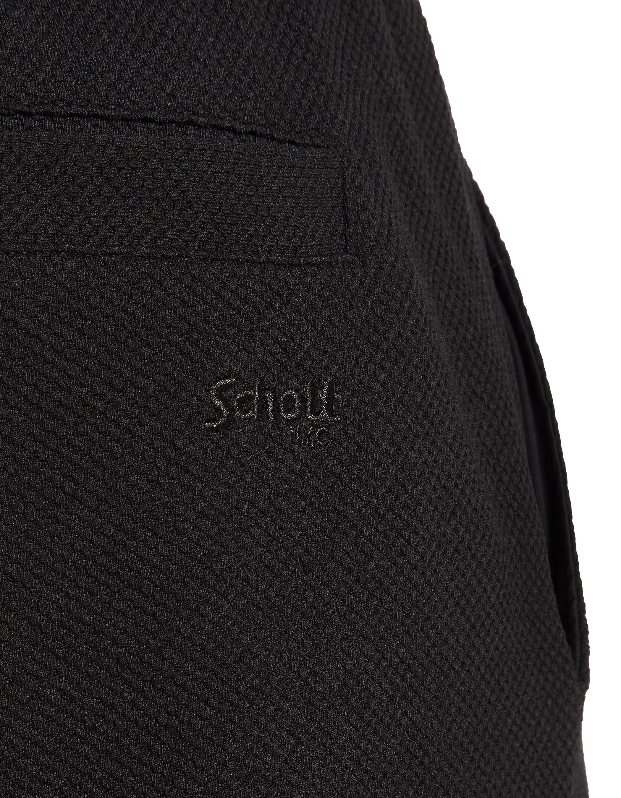 Shorts neri effetto goffrato-6