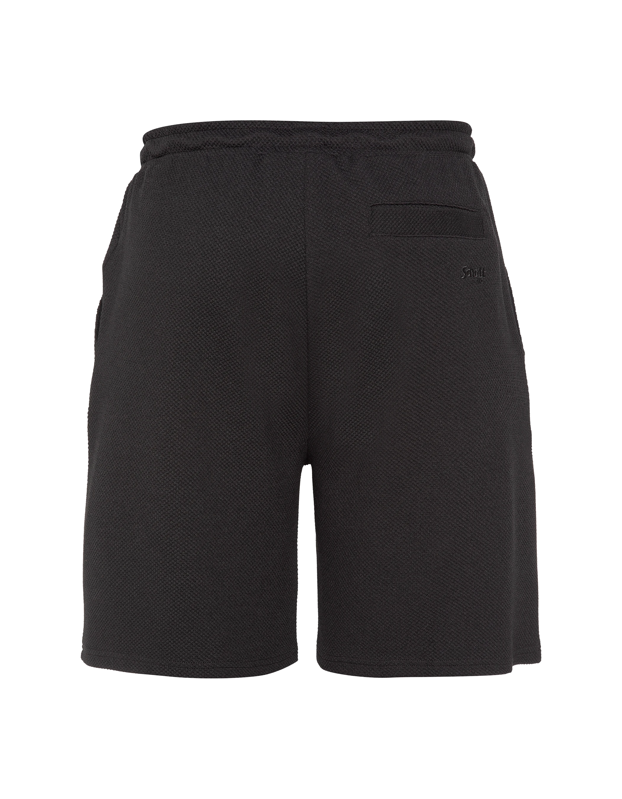 Shorts neri effetto goffrato-2