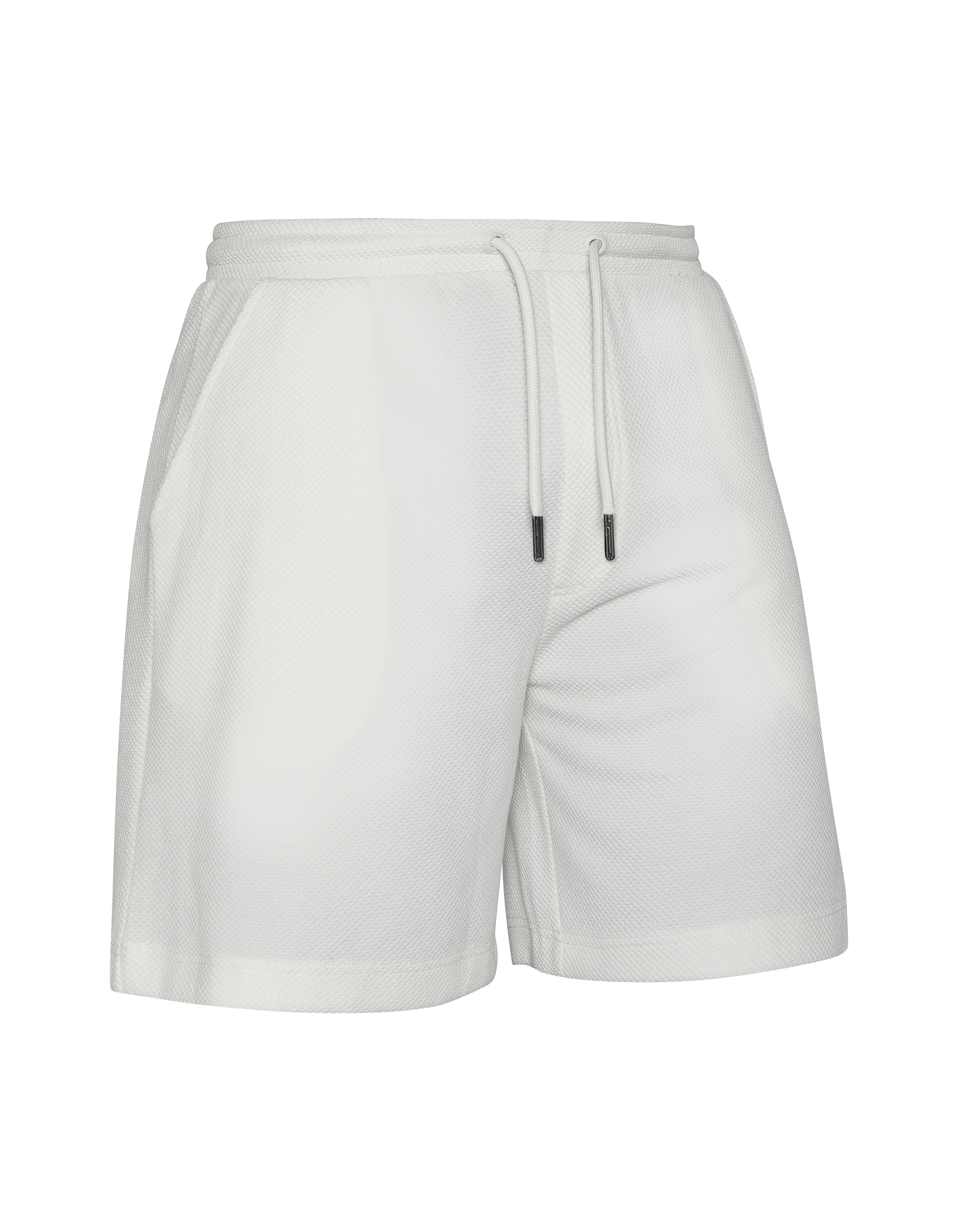 White shorts waffle knit-5