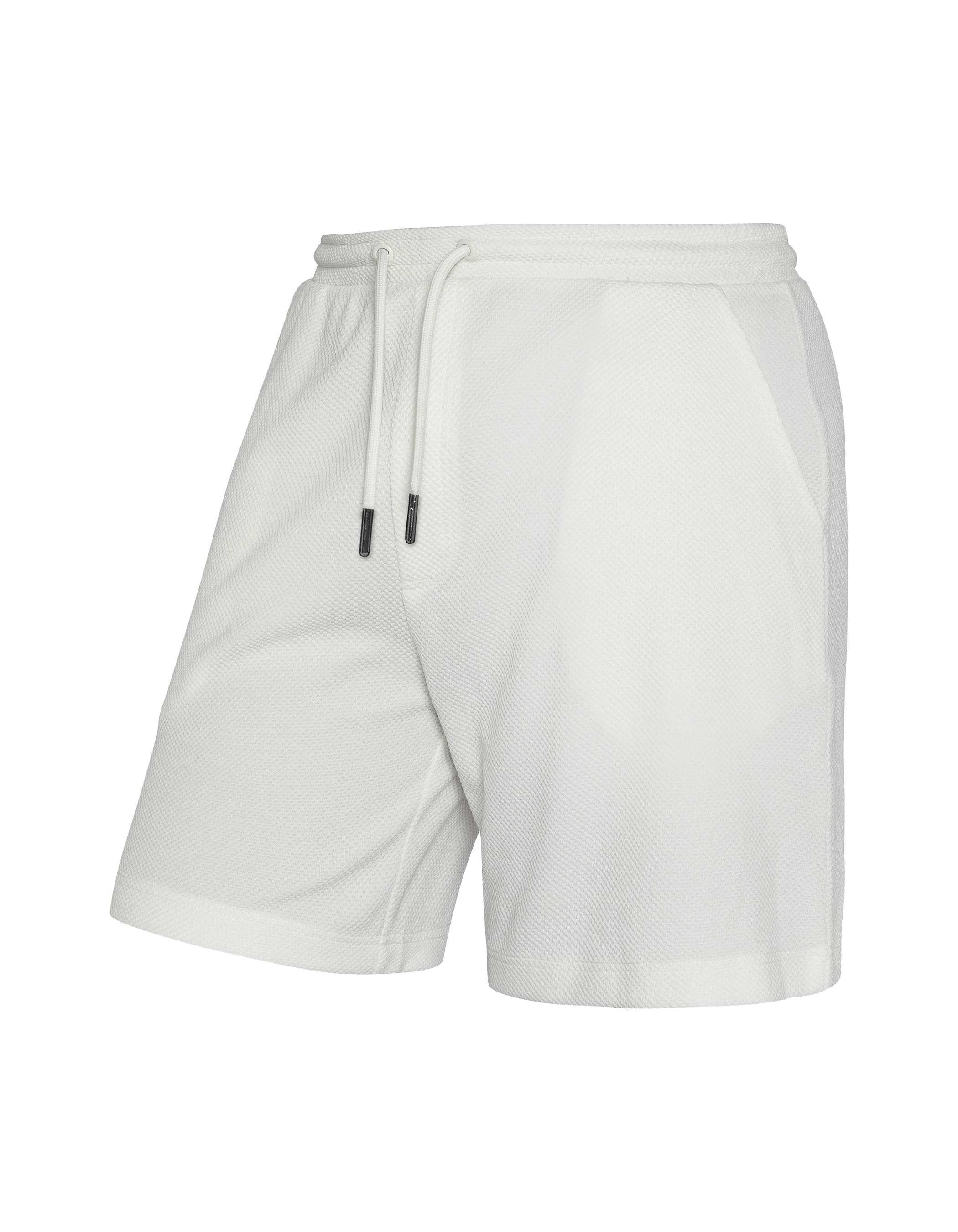 White shorts waffle knit-6