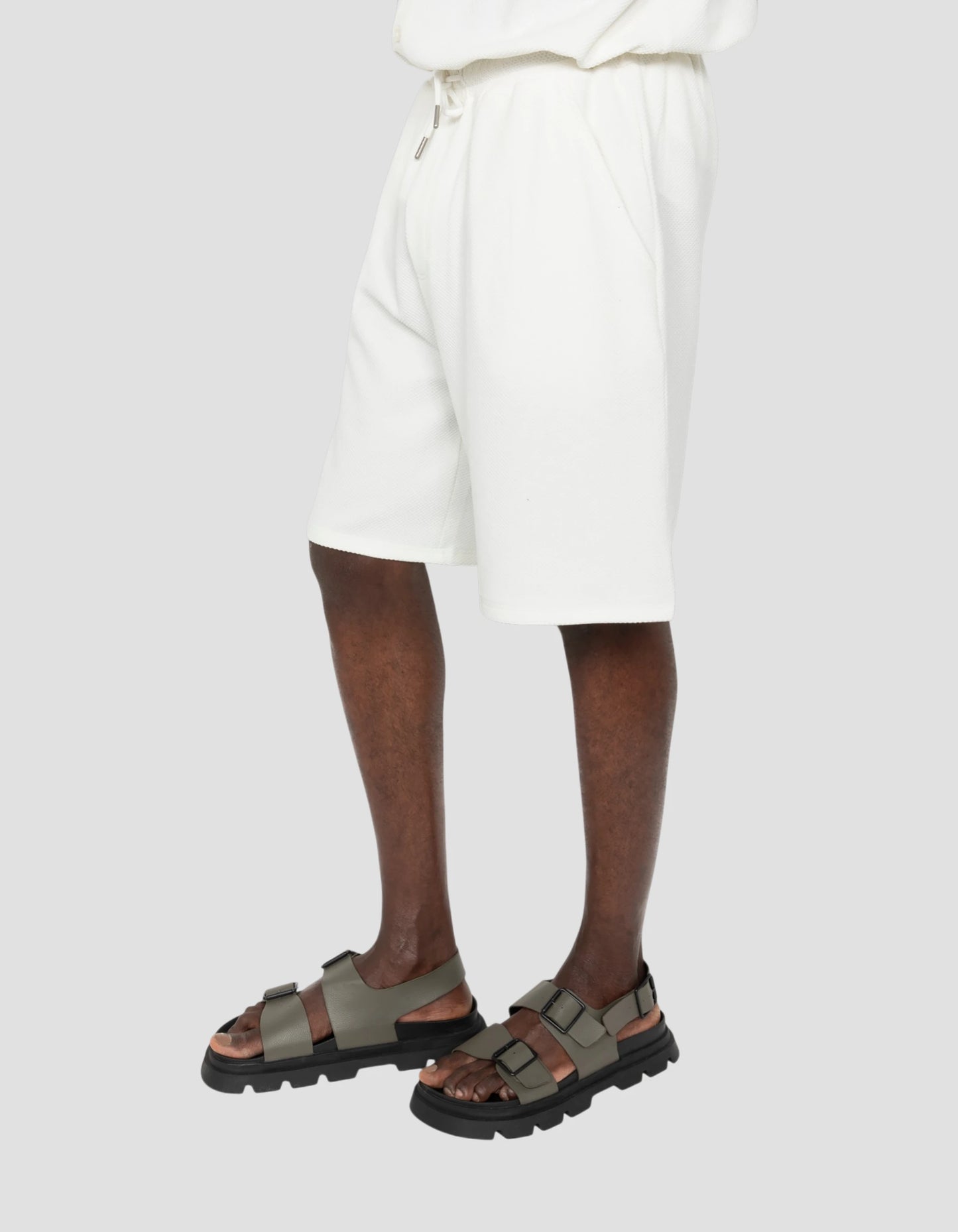 White shorts waffle knit