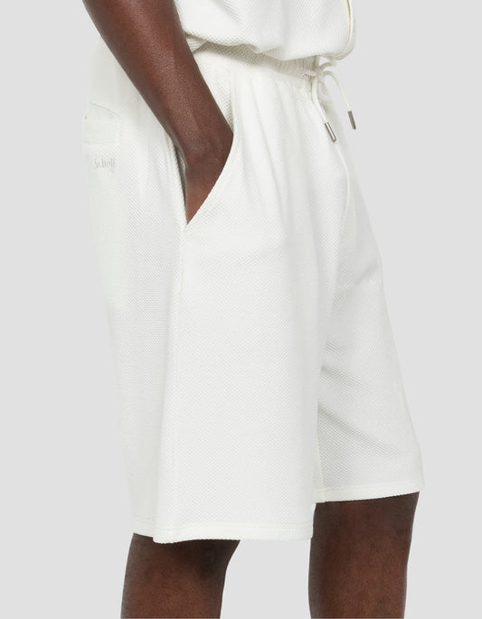 Short blanc effet gaufré