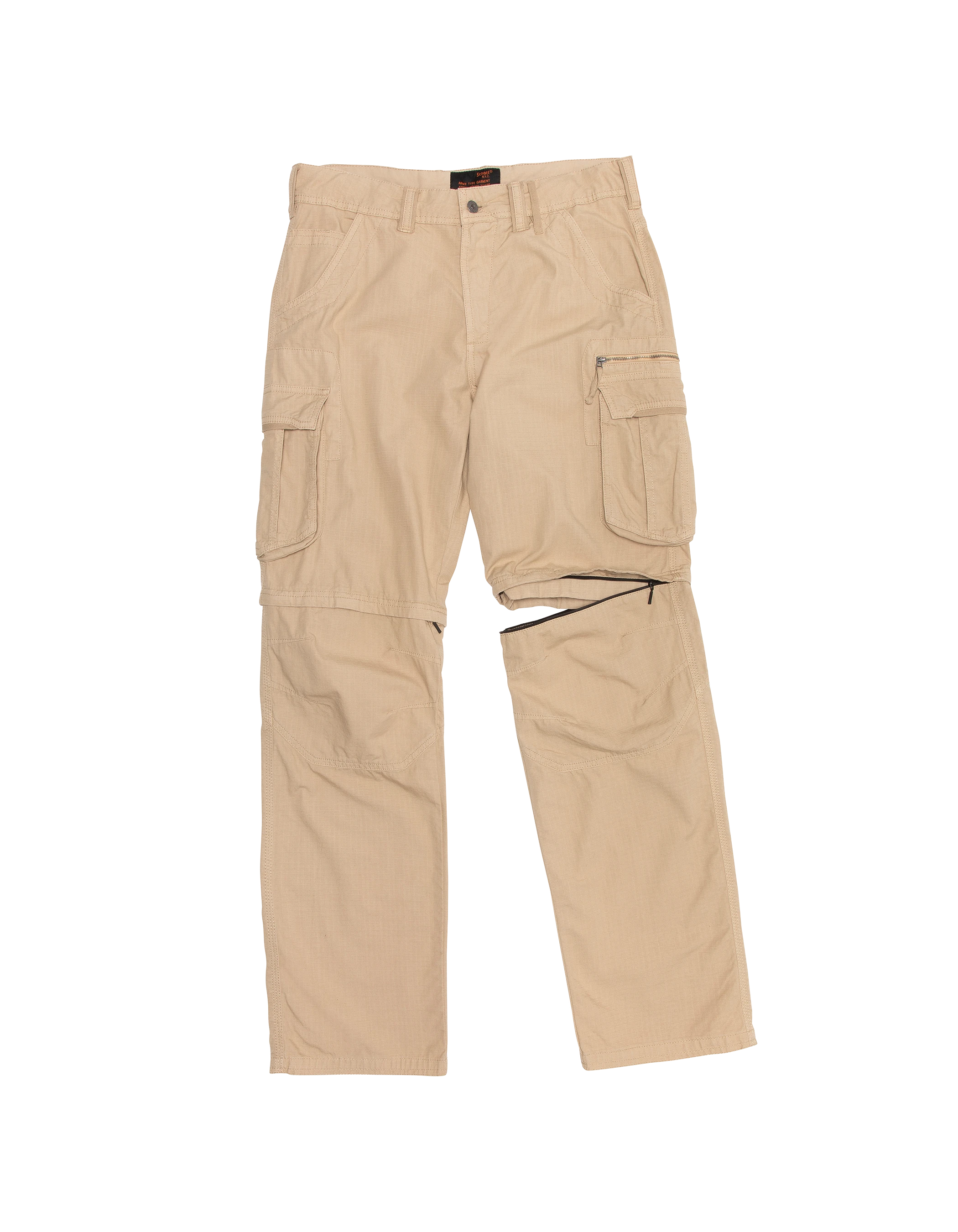 Beige 2 in 1 cargo pants-12