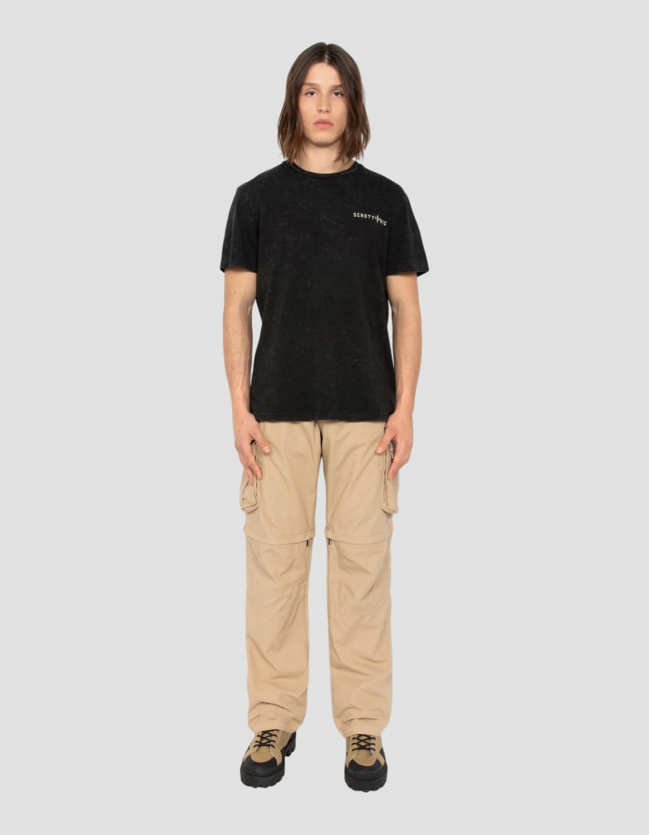 Beige 2 in 1 cargo pants-4