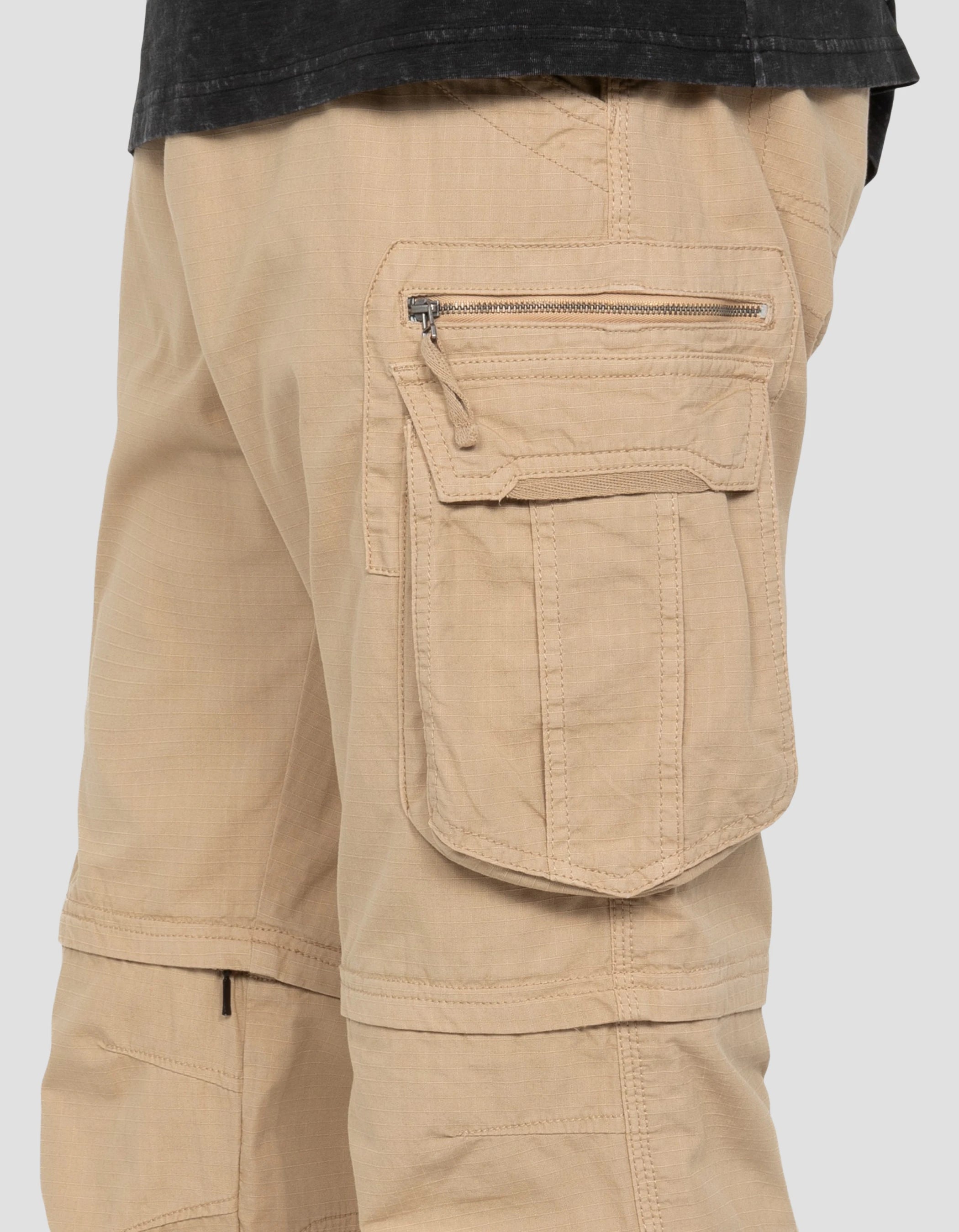 Beige 2 in 1 cargo pants-3