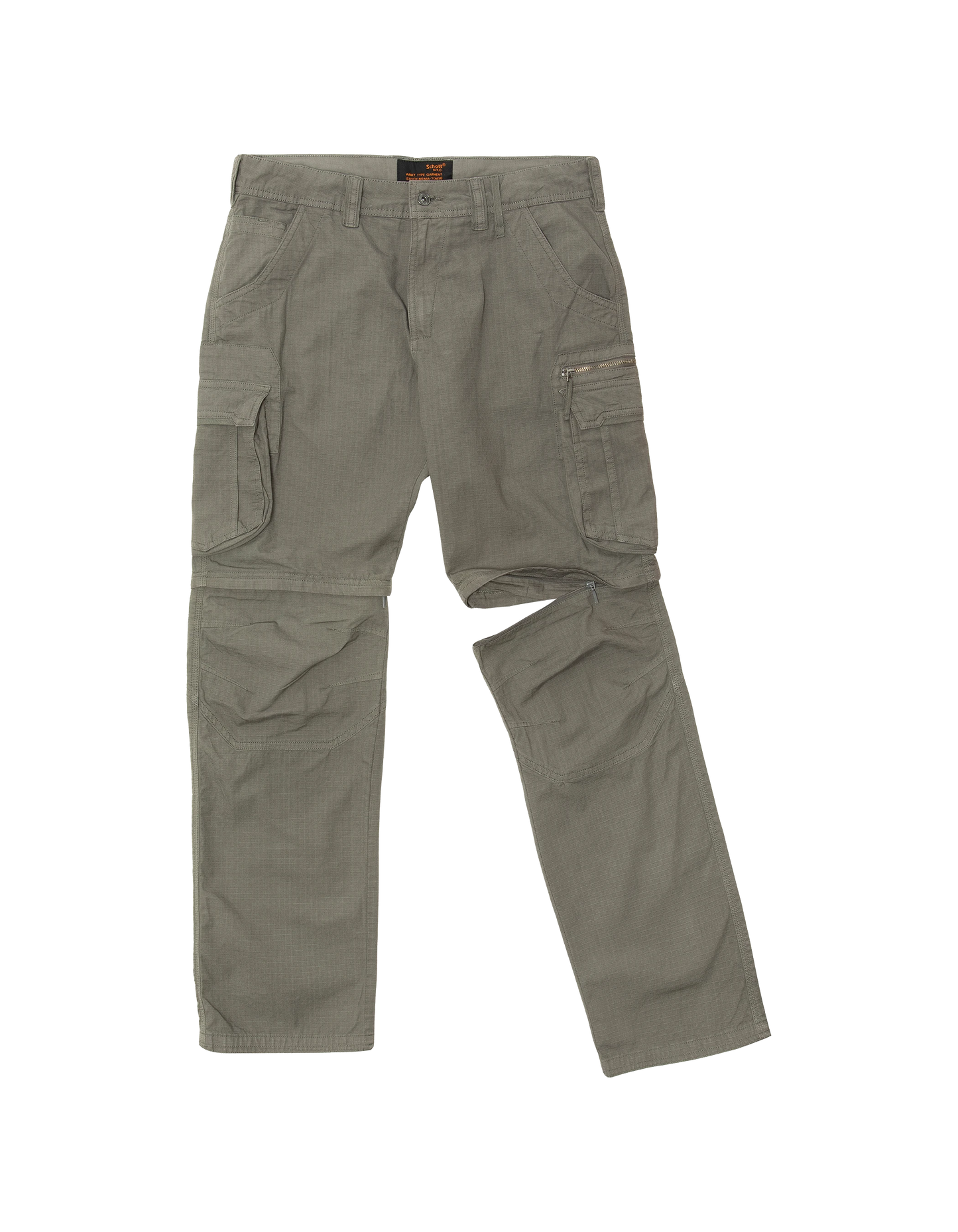 Grey/green 2-in-1 cargo pants