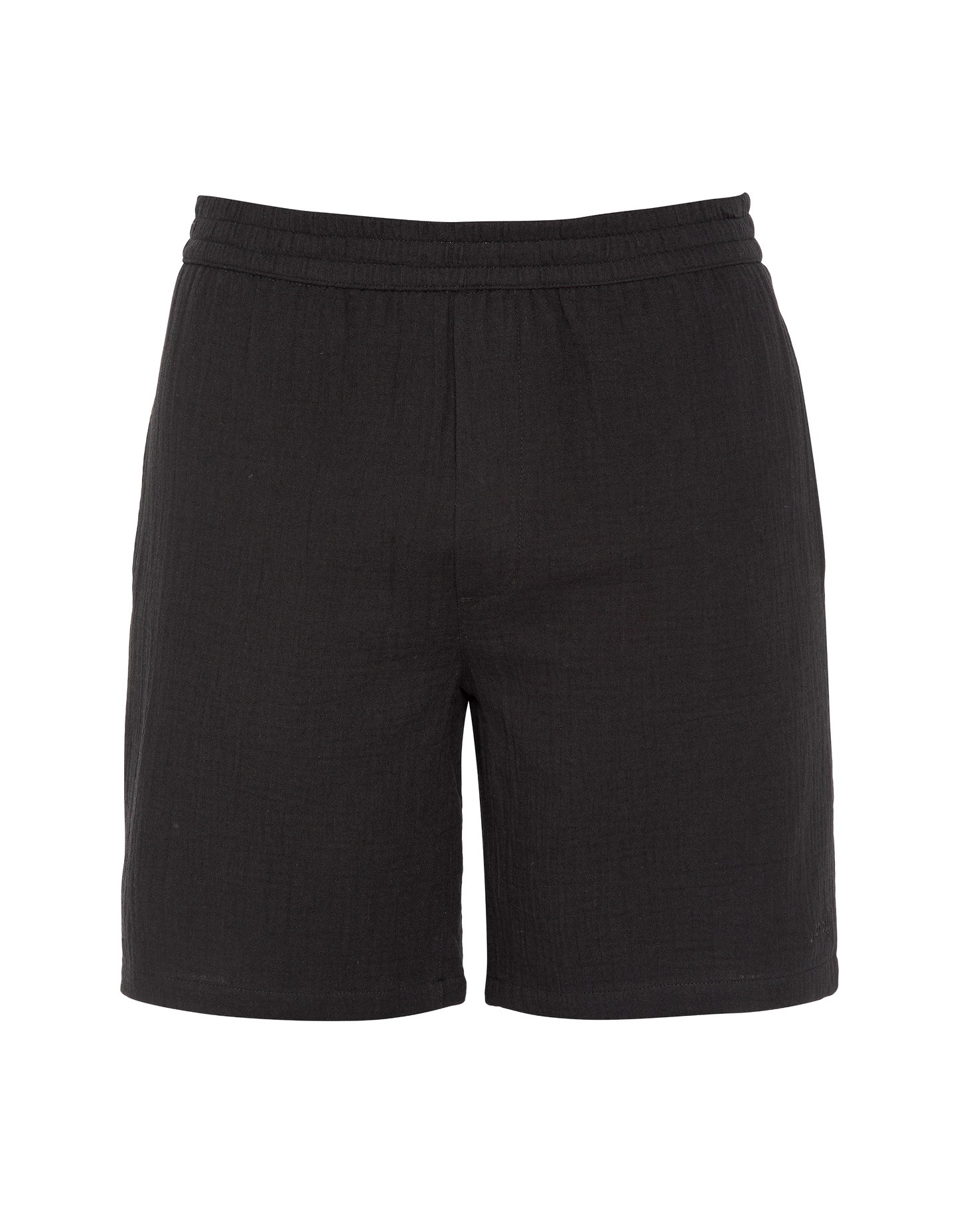 Shorts in garza di cotone nero