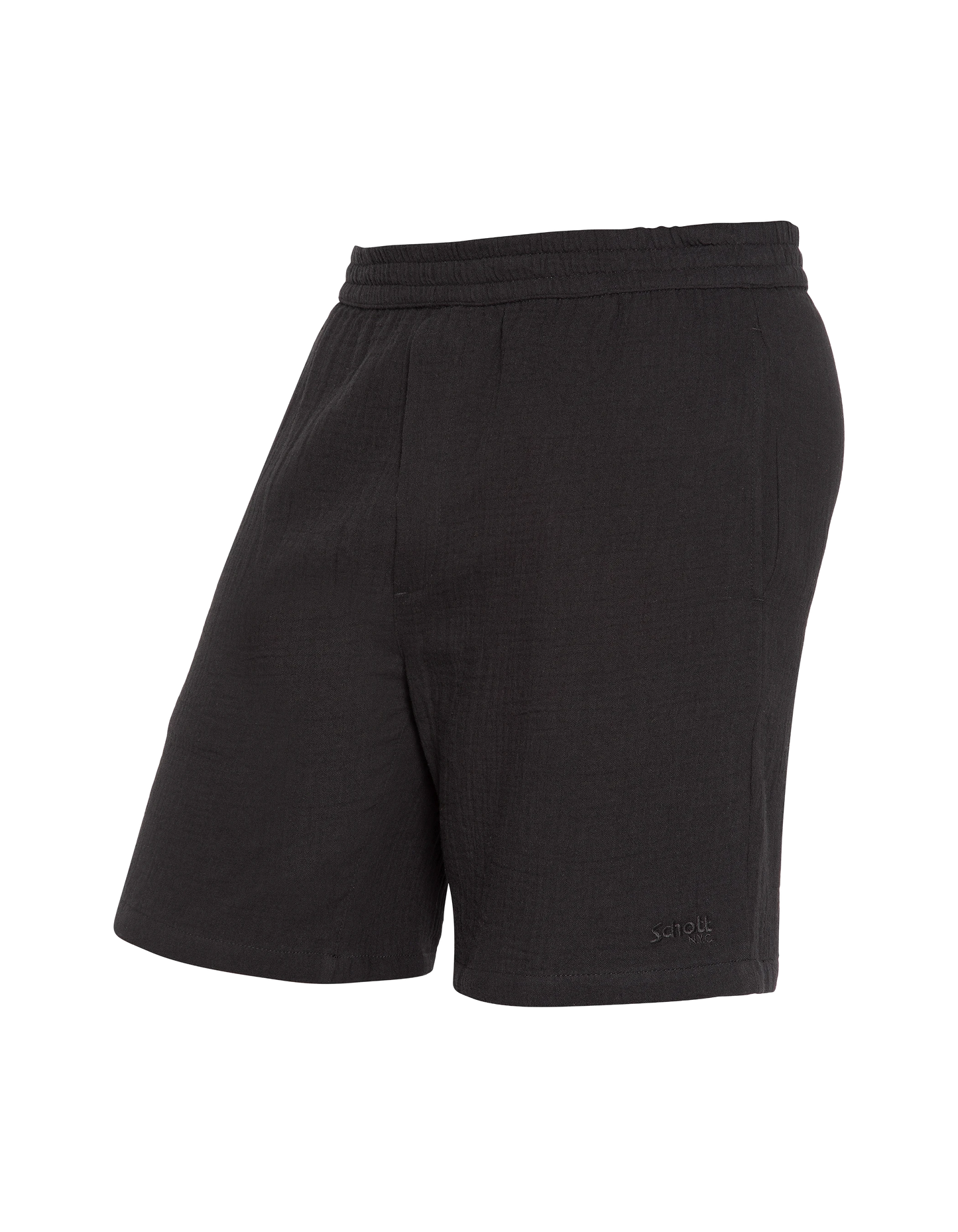 Shorts in garza di cotone nero