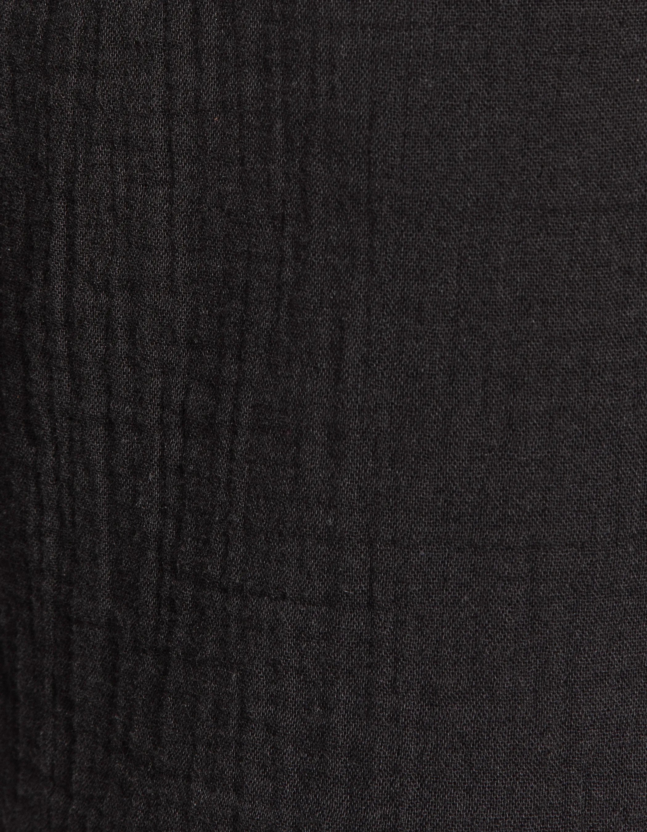 Shorts in garza di cotone nero-5