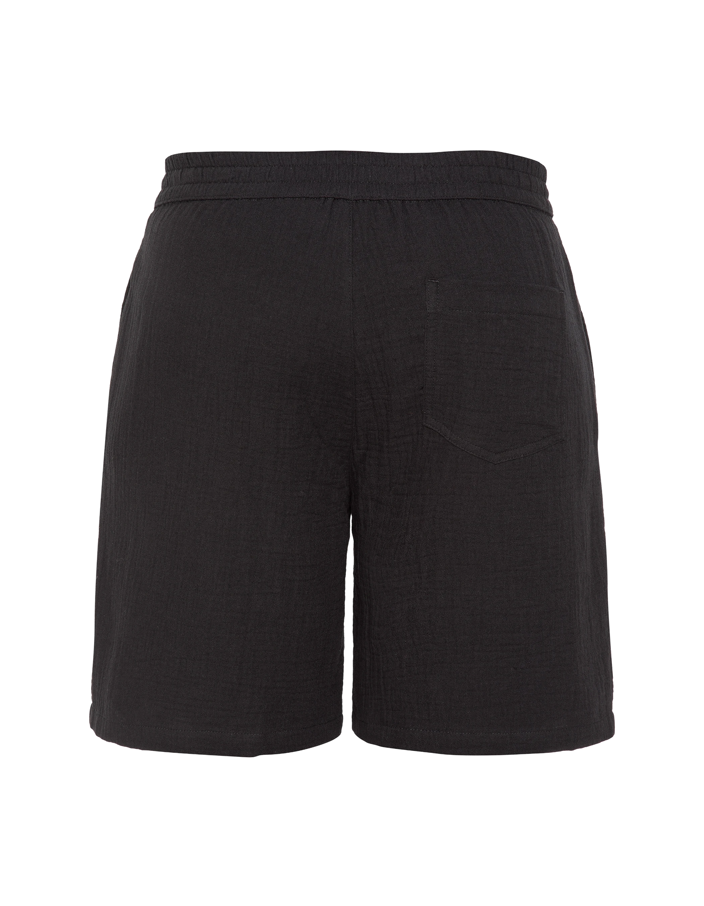 Shorts in garza di cotone nero