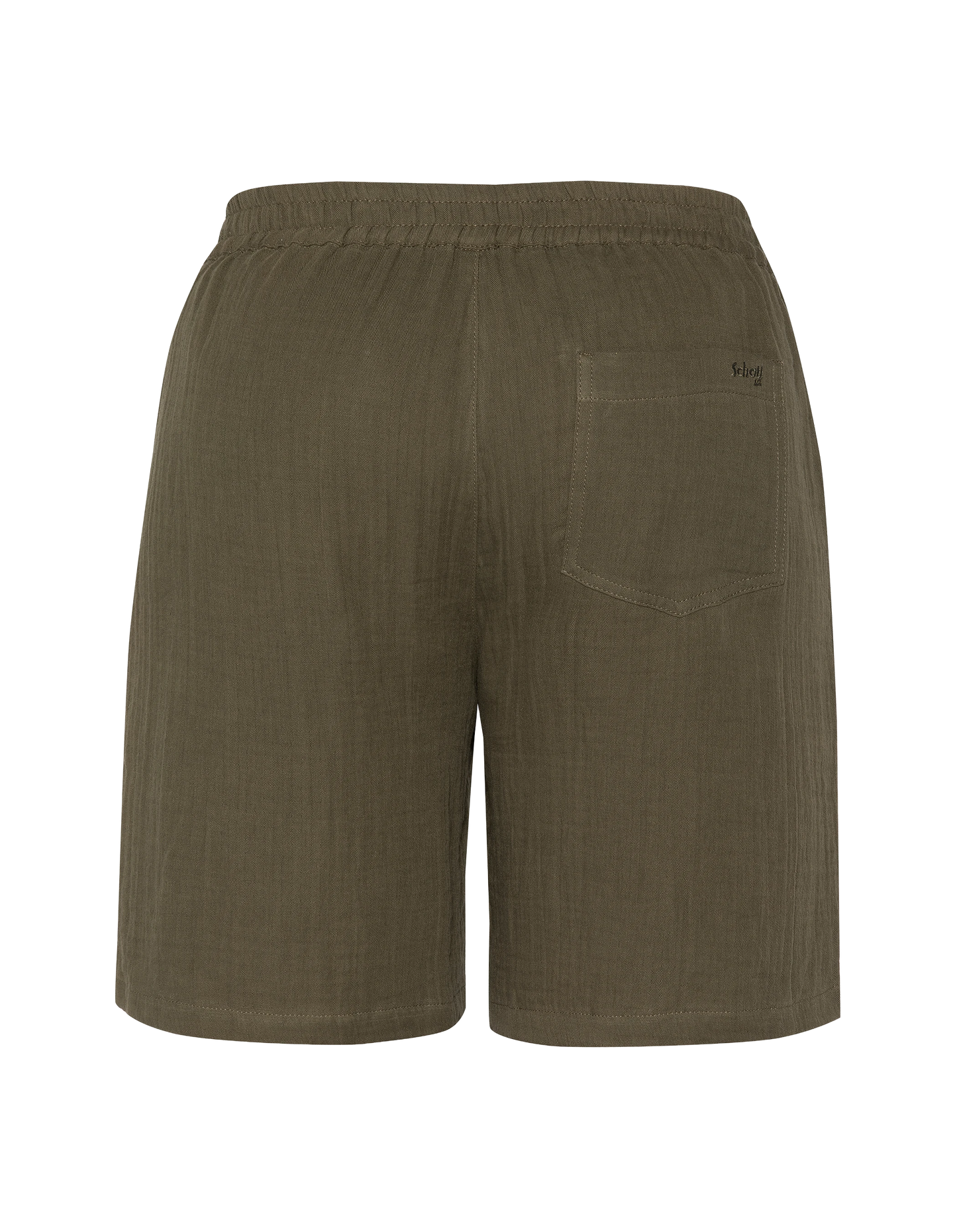 Khaki cotton gauze shorts