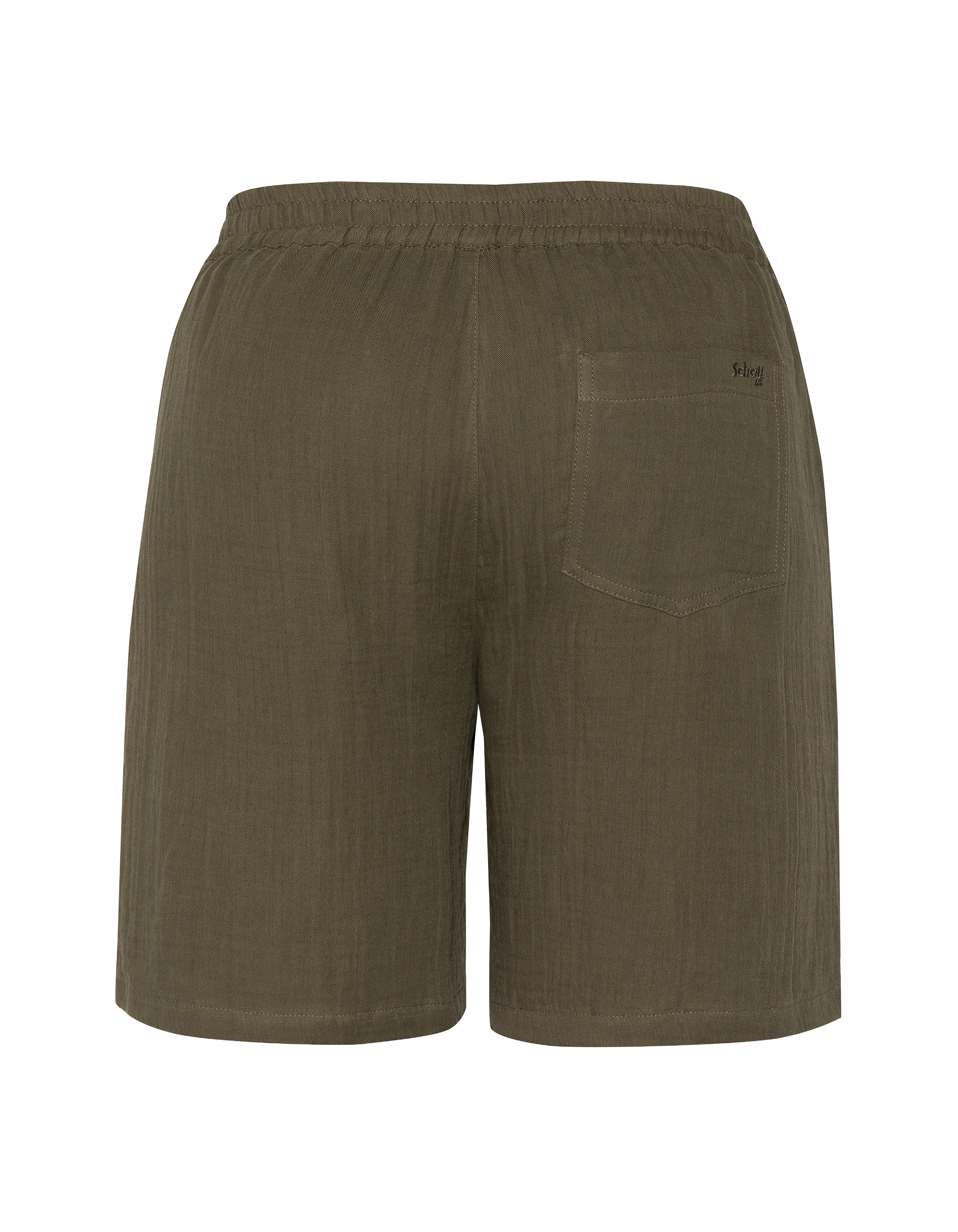 Khaki cotton gauze shorts-7