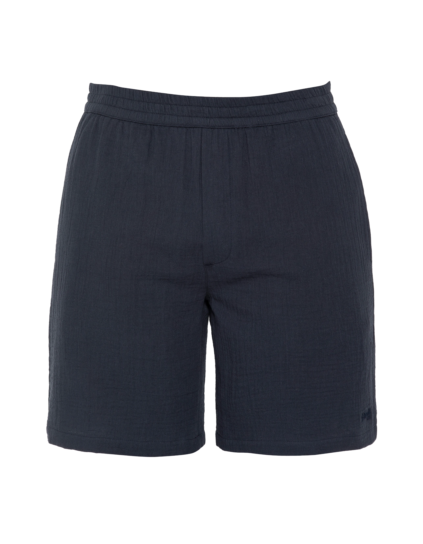 Shorts in garza di cotone blu navy