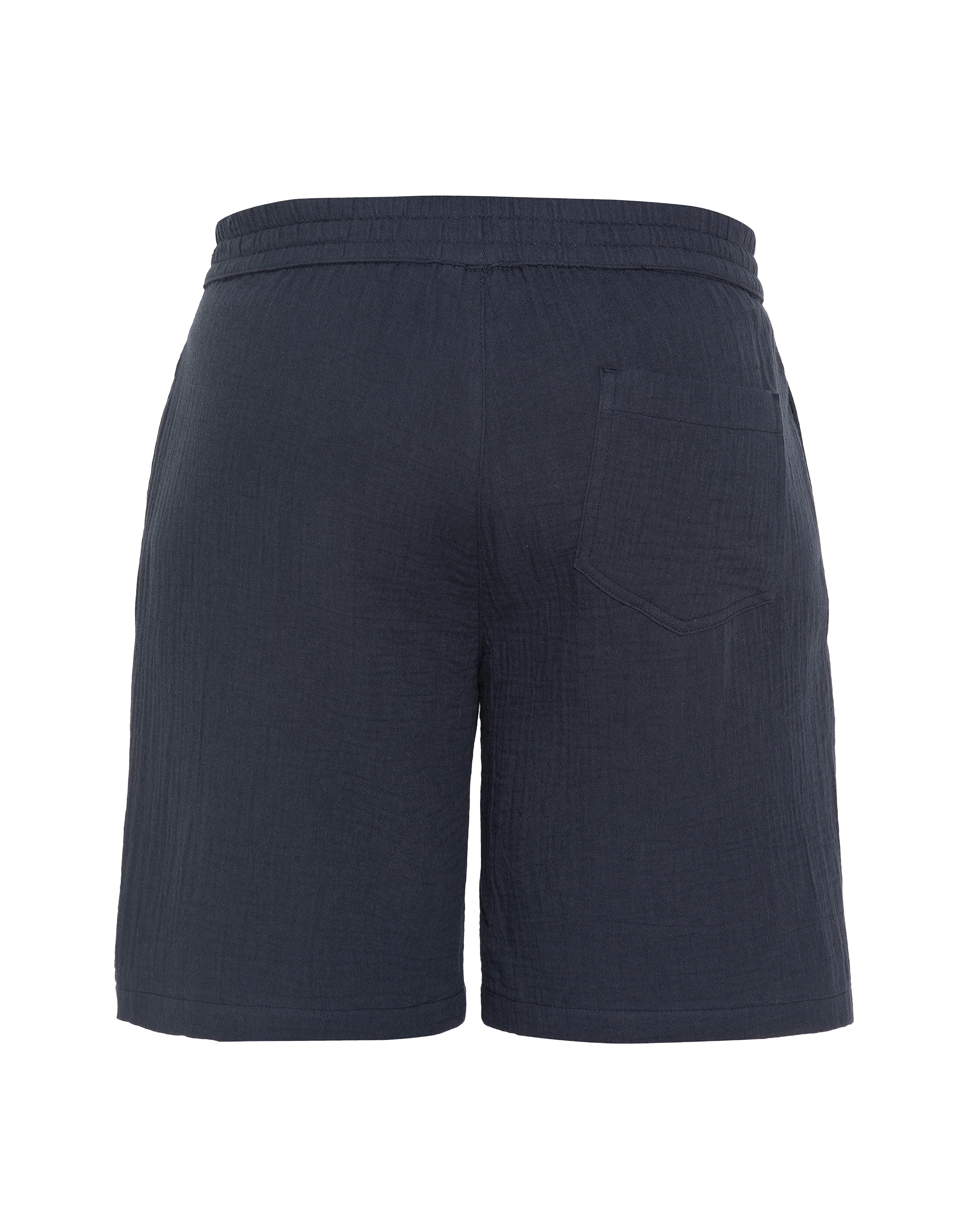 Shorts in garza di cotone blu navy-2