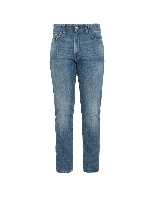 Faded blue jeans