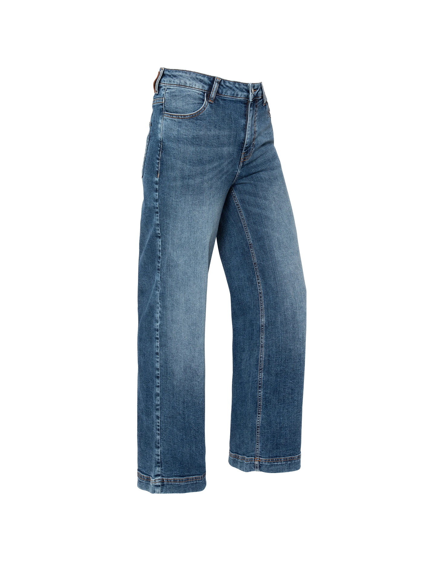 Jean droit bleu jambes larges