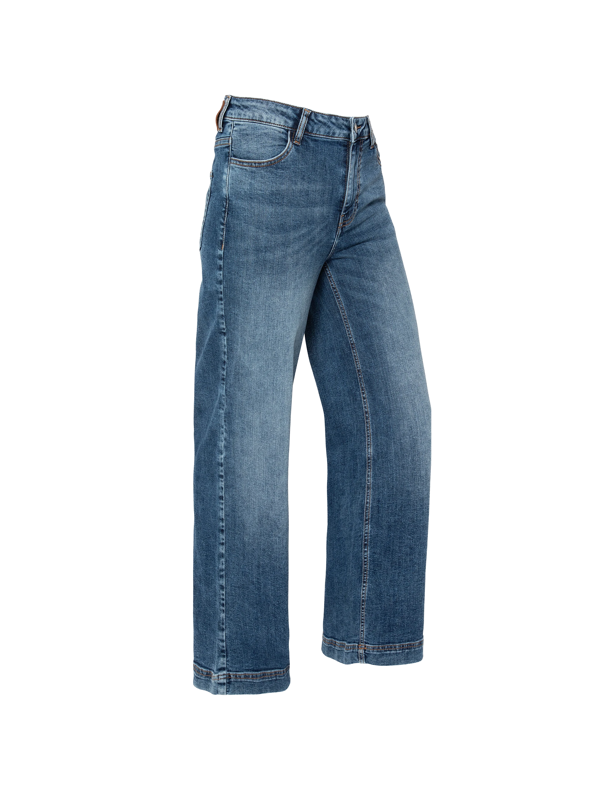 Jean droit bleu jambes larges-5