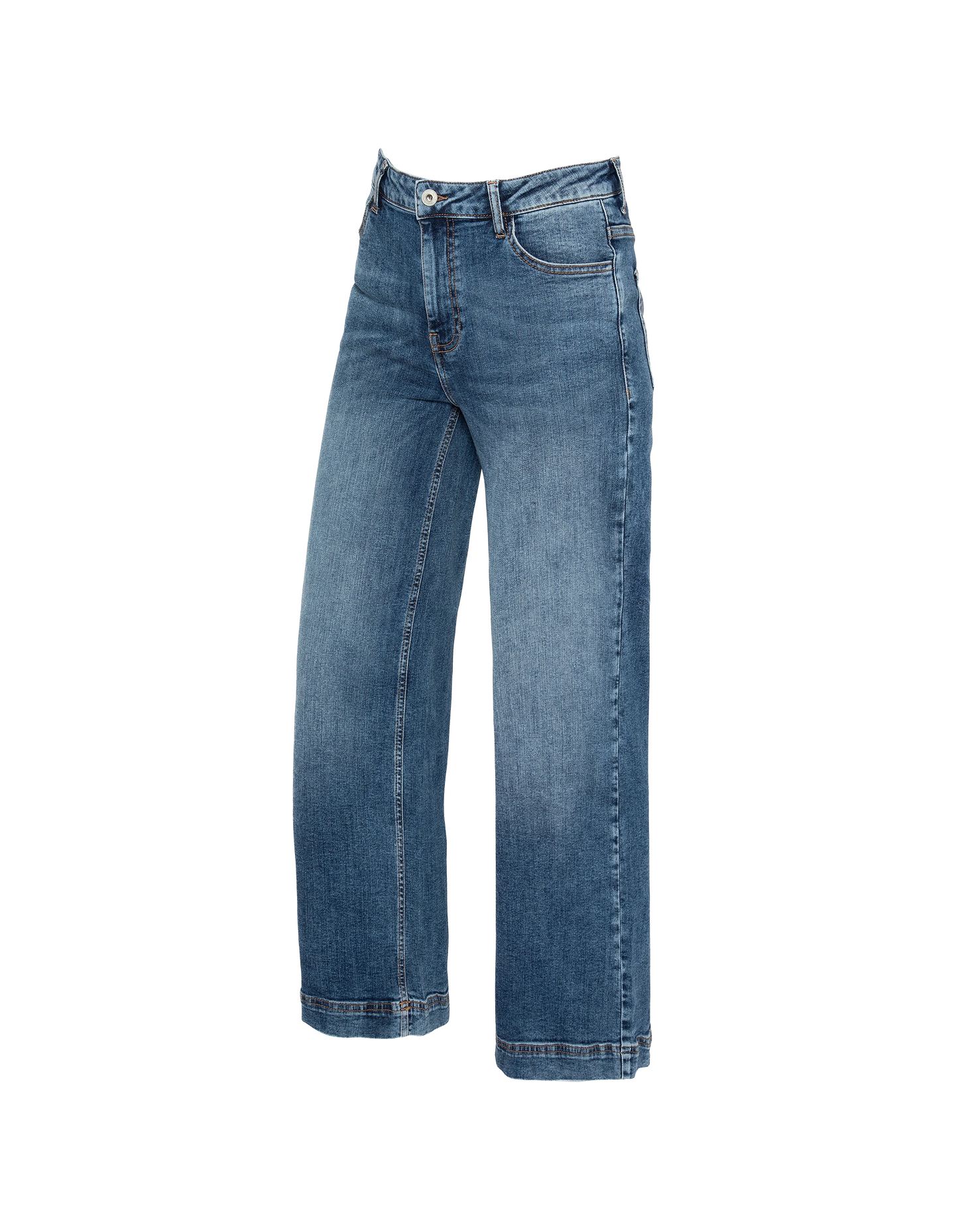 Jean droit bleu jambes larges