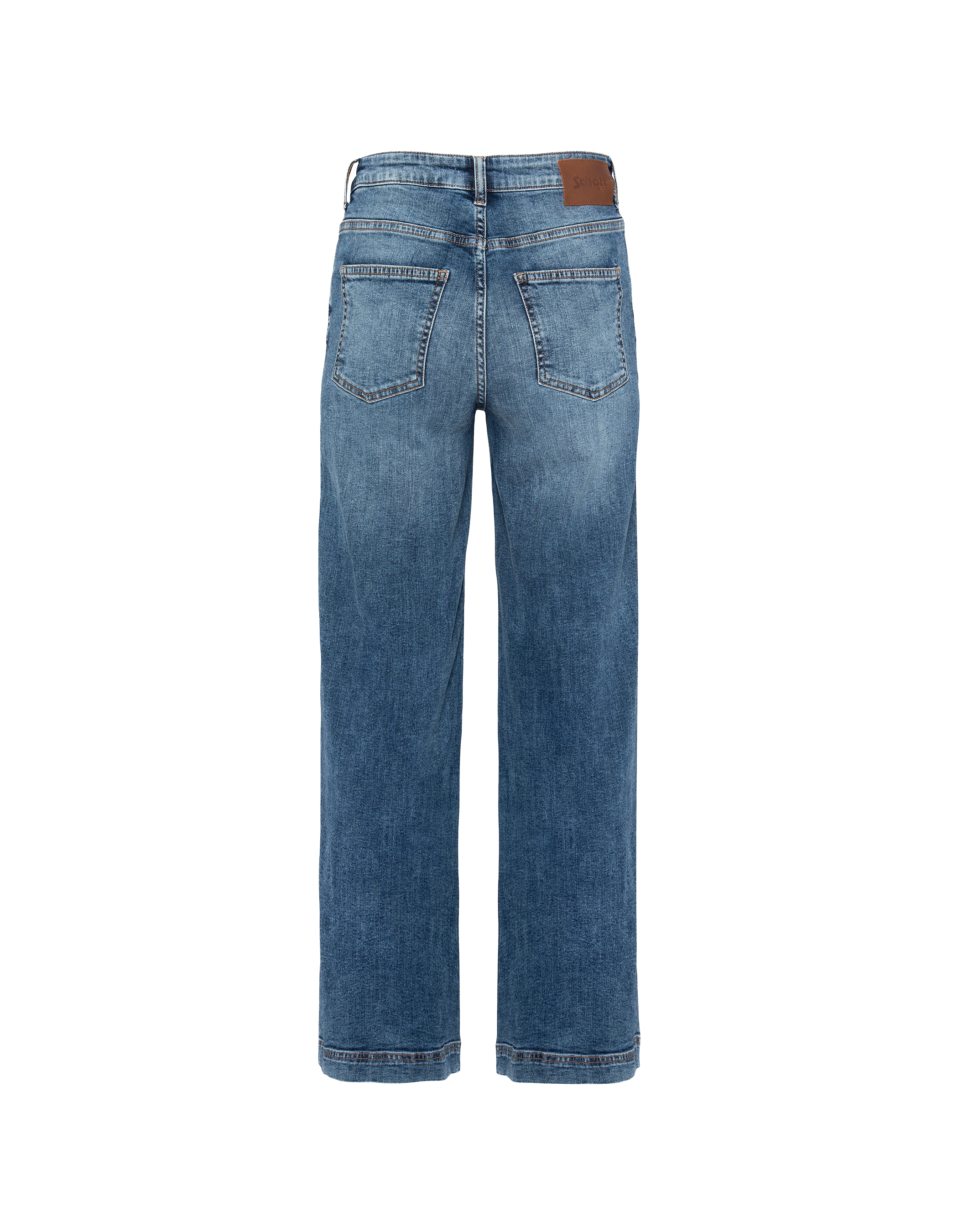 Jean droit bleu jambes larges-7