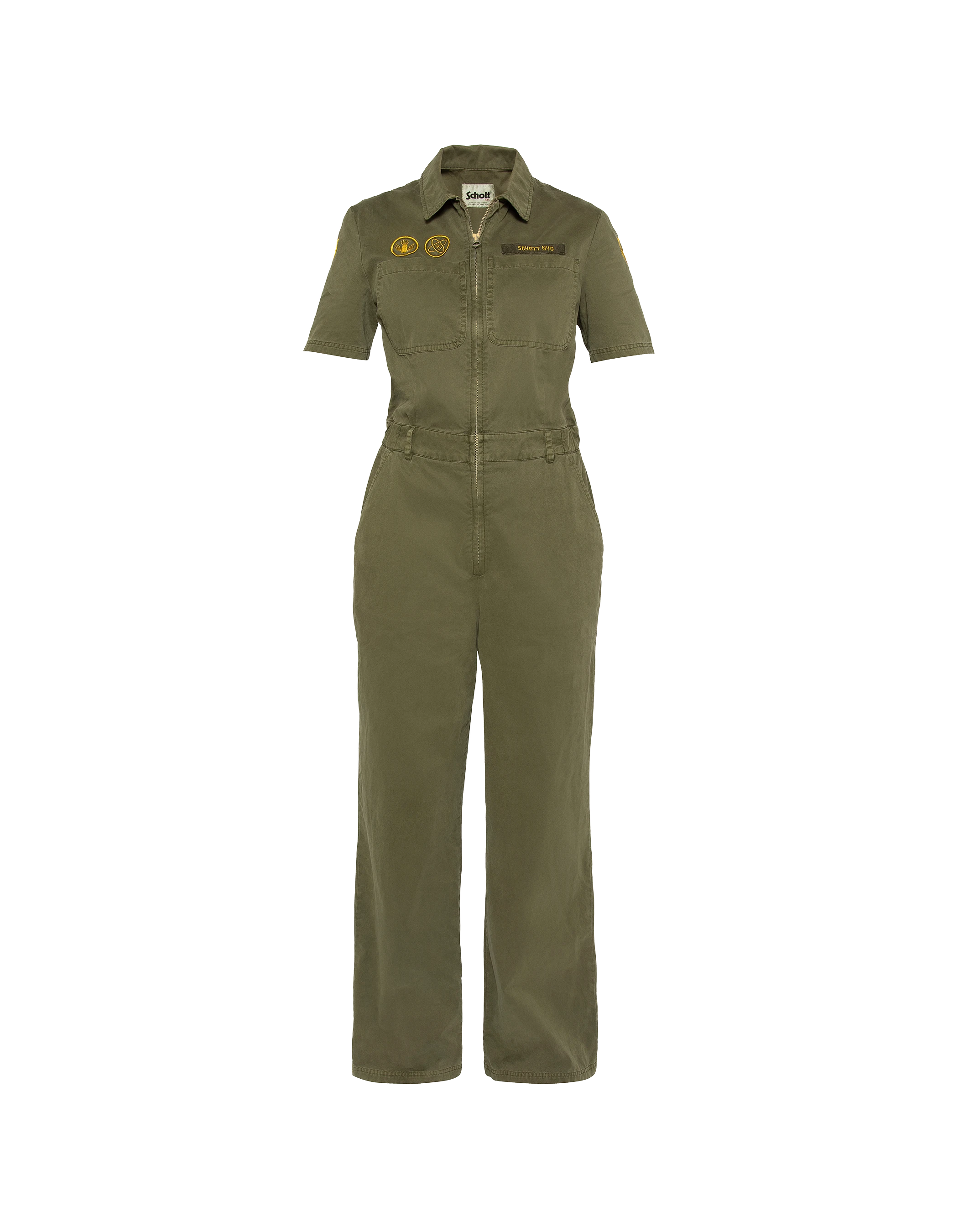 Tuta militare kaki a maniche corte-1