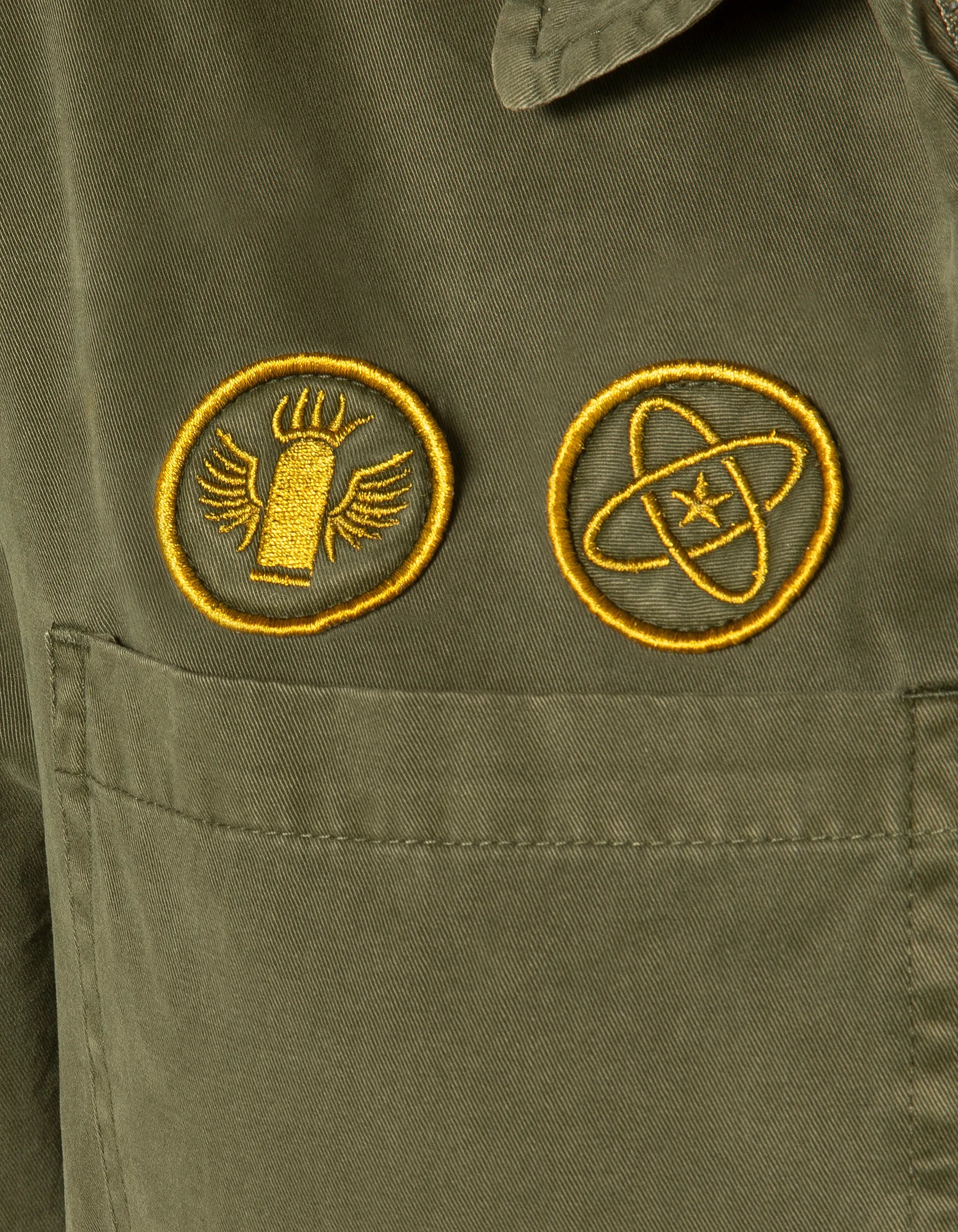 Tuta militare kaki a maniche corte-6