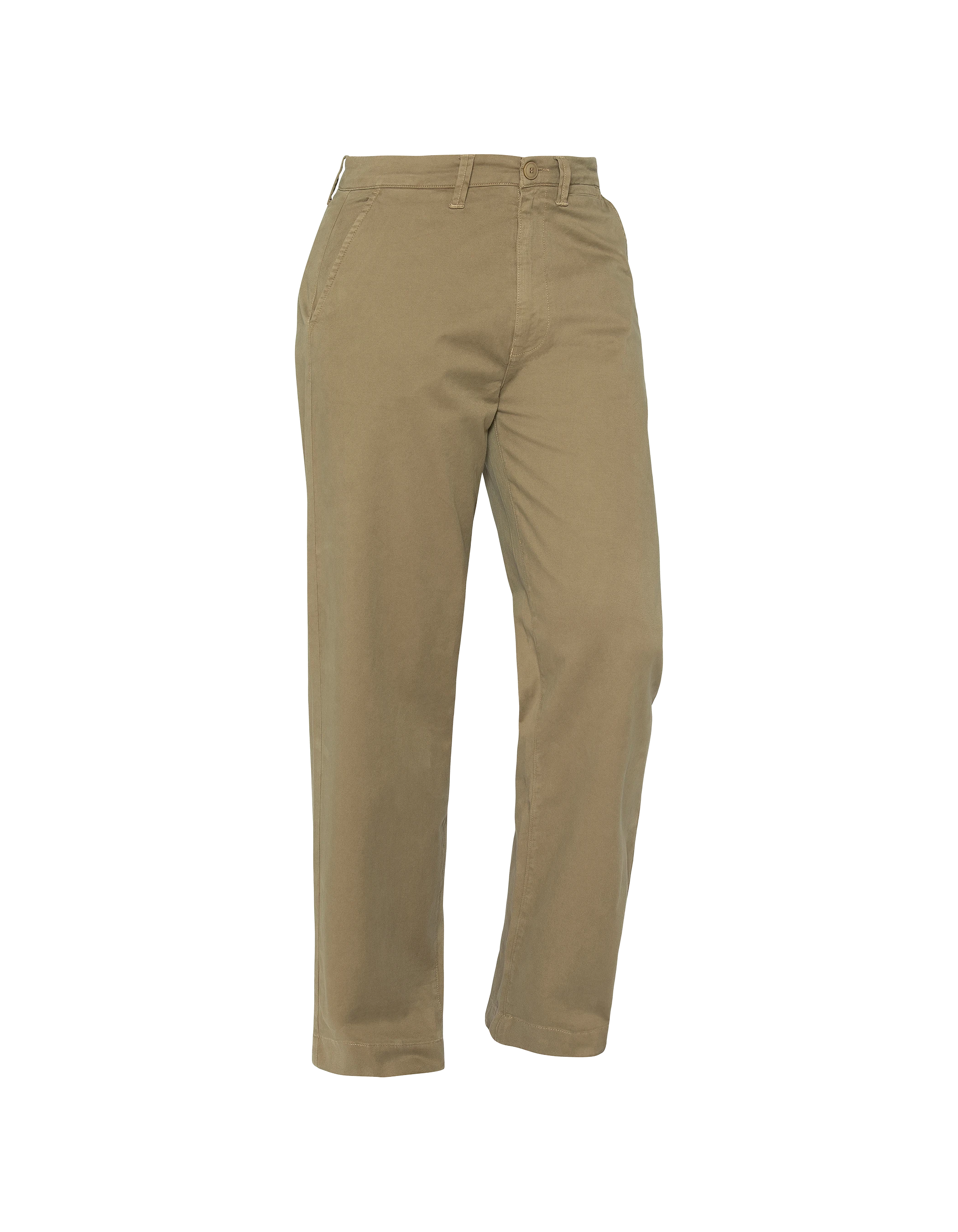 Pantalon chino kaki clair large-3