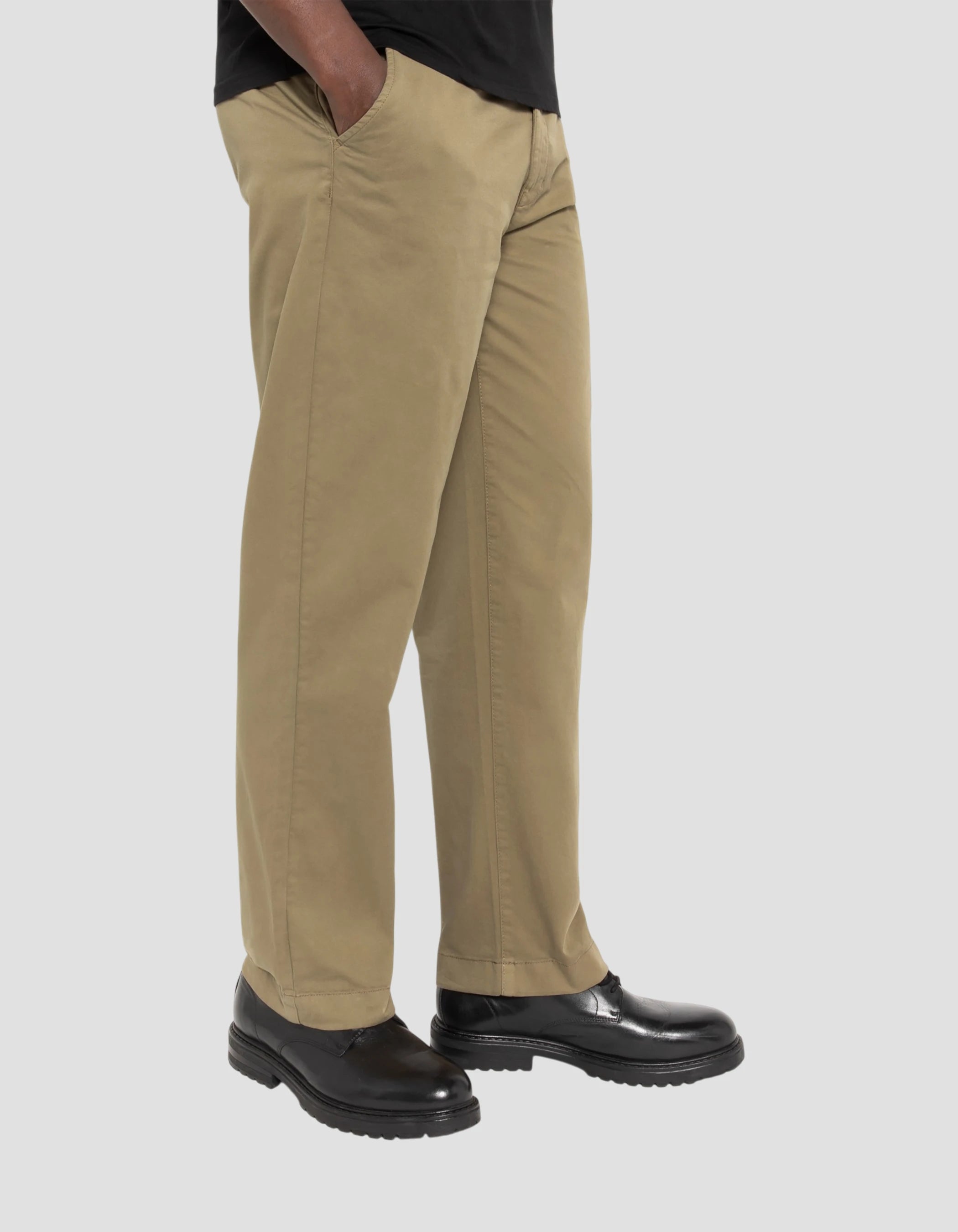 Wide light khaki chino pants-3