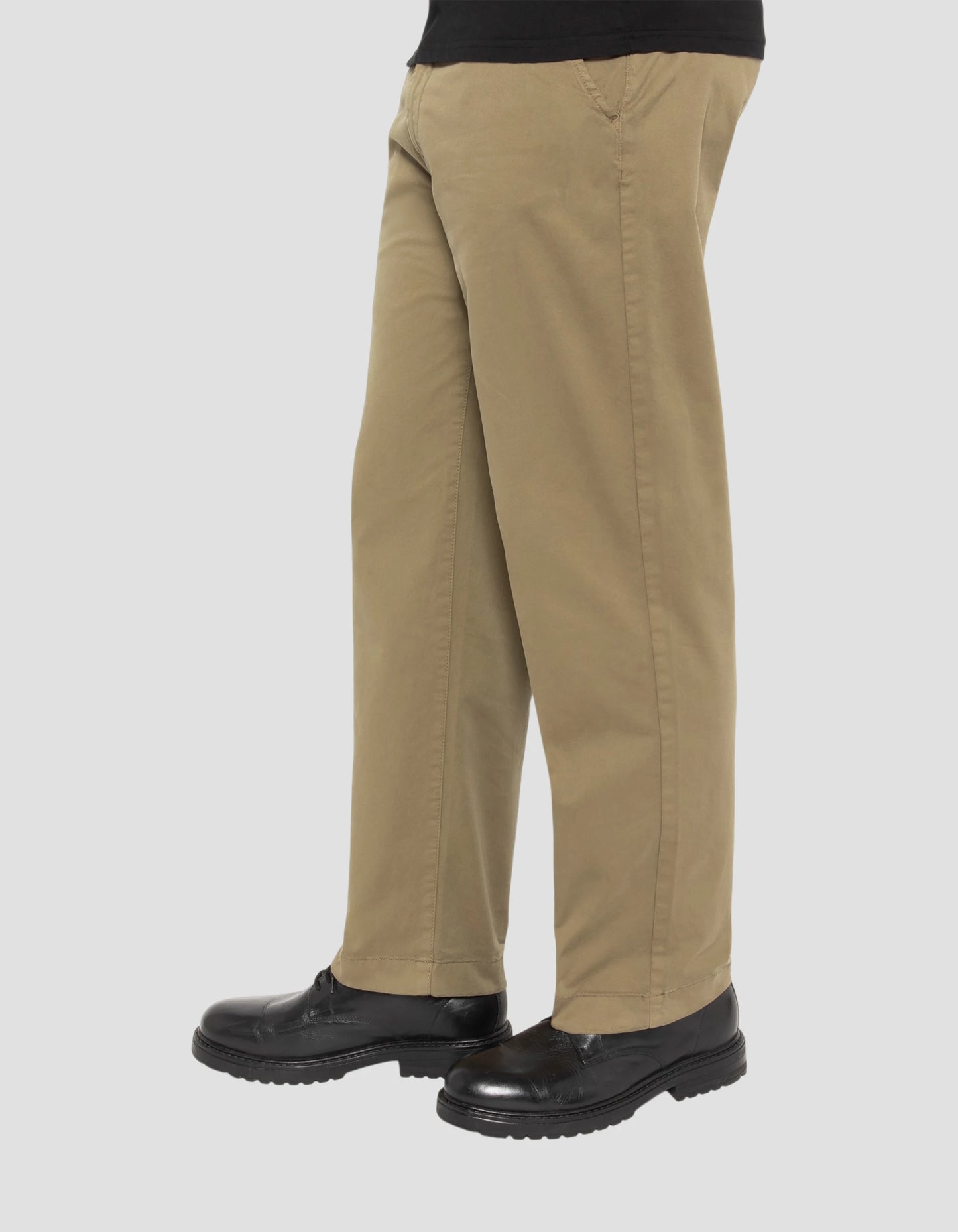Wide light khaki chino pants