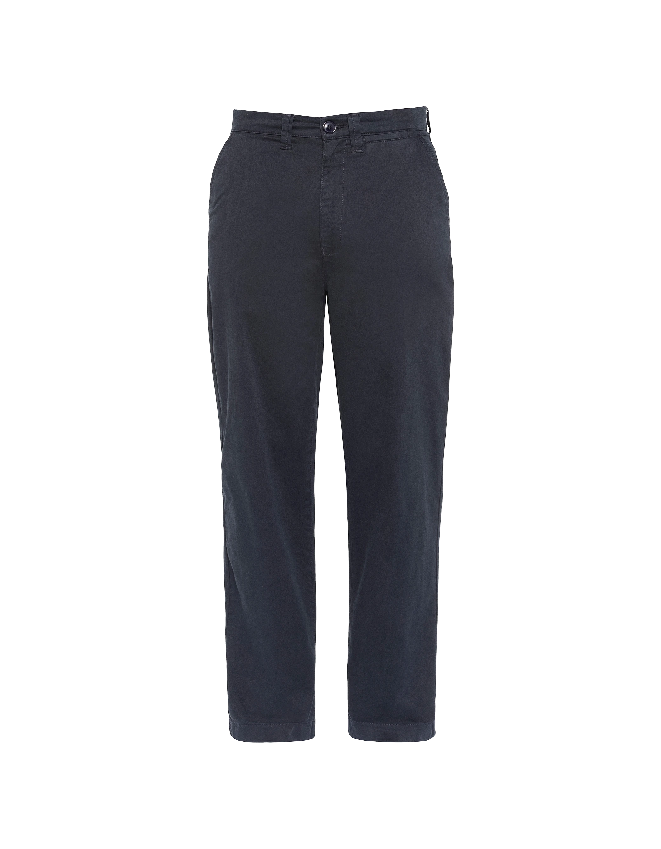 Marineblaue Chinohose mit weitem Bein-1