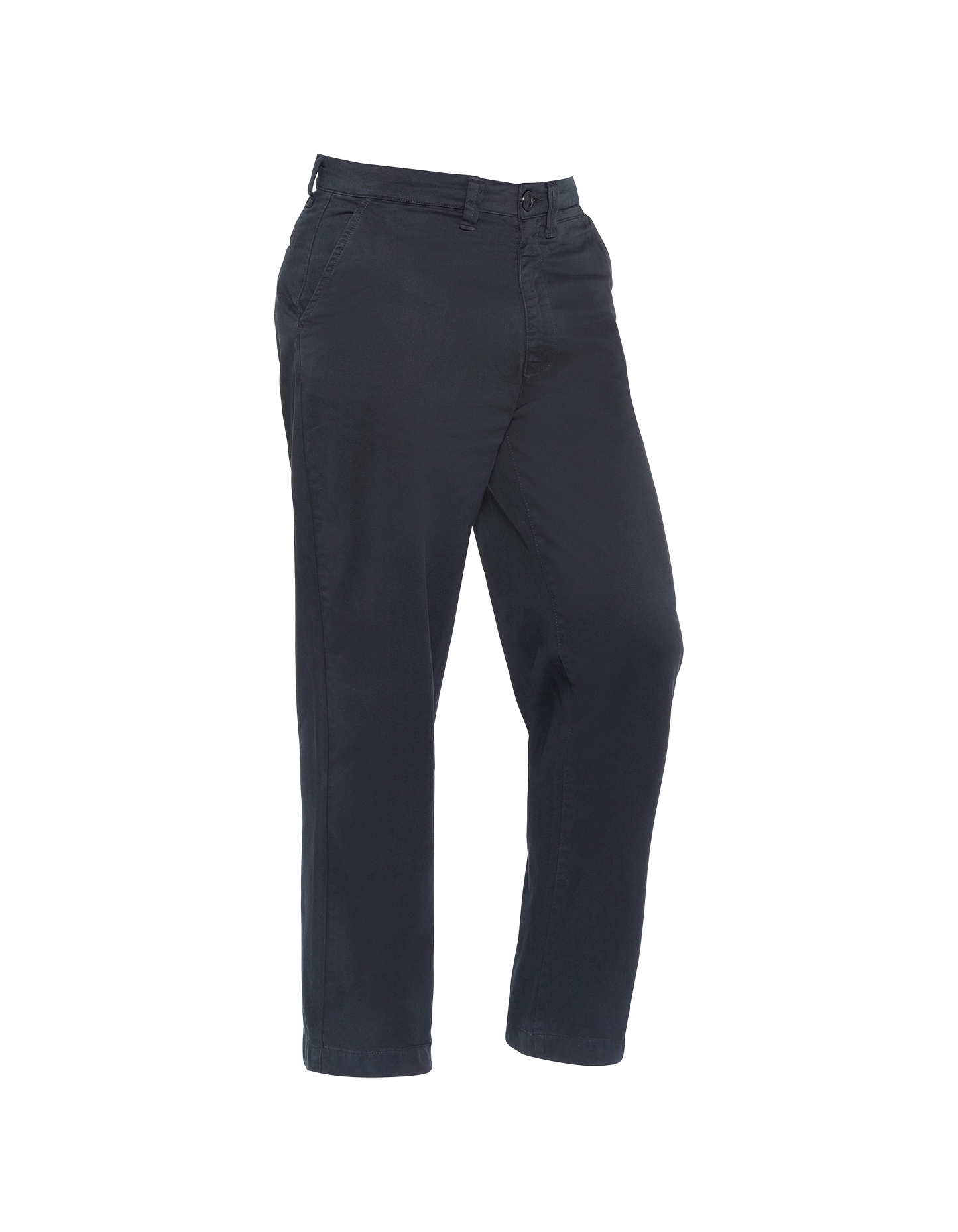 Marineblaue Chinohose mit weitem Bein