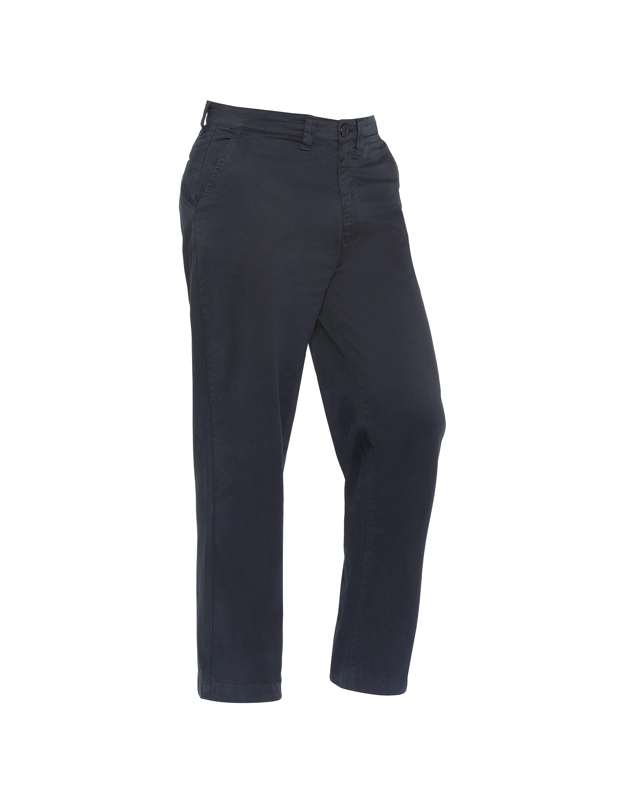 Marineblaue Chinohose mit weitem Bein-3