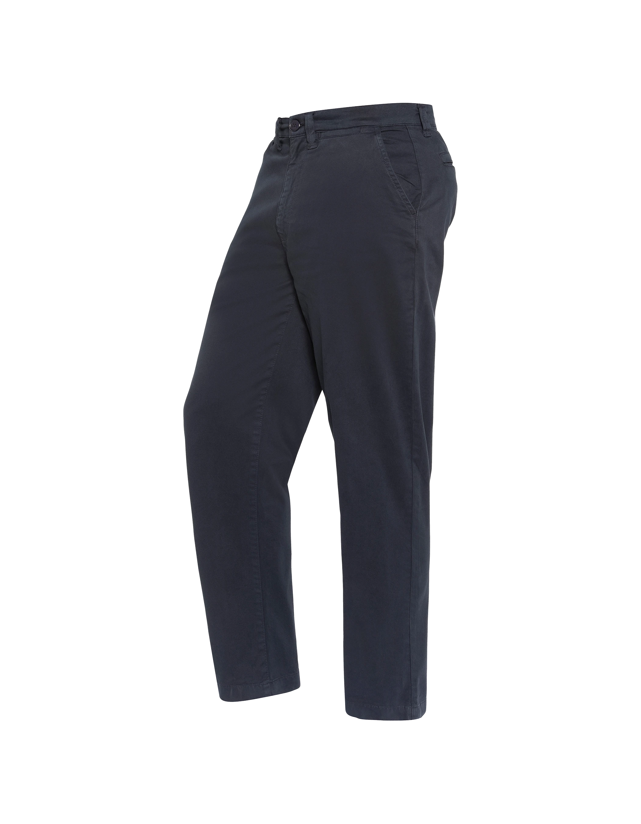 Marineblaue Chinohose mit weitem Bein-4