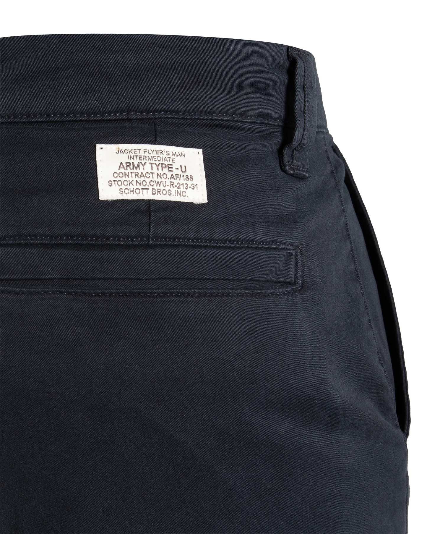 Marineblaue Chinohose mit weitem Bein
