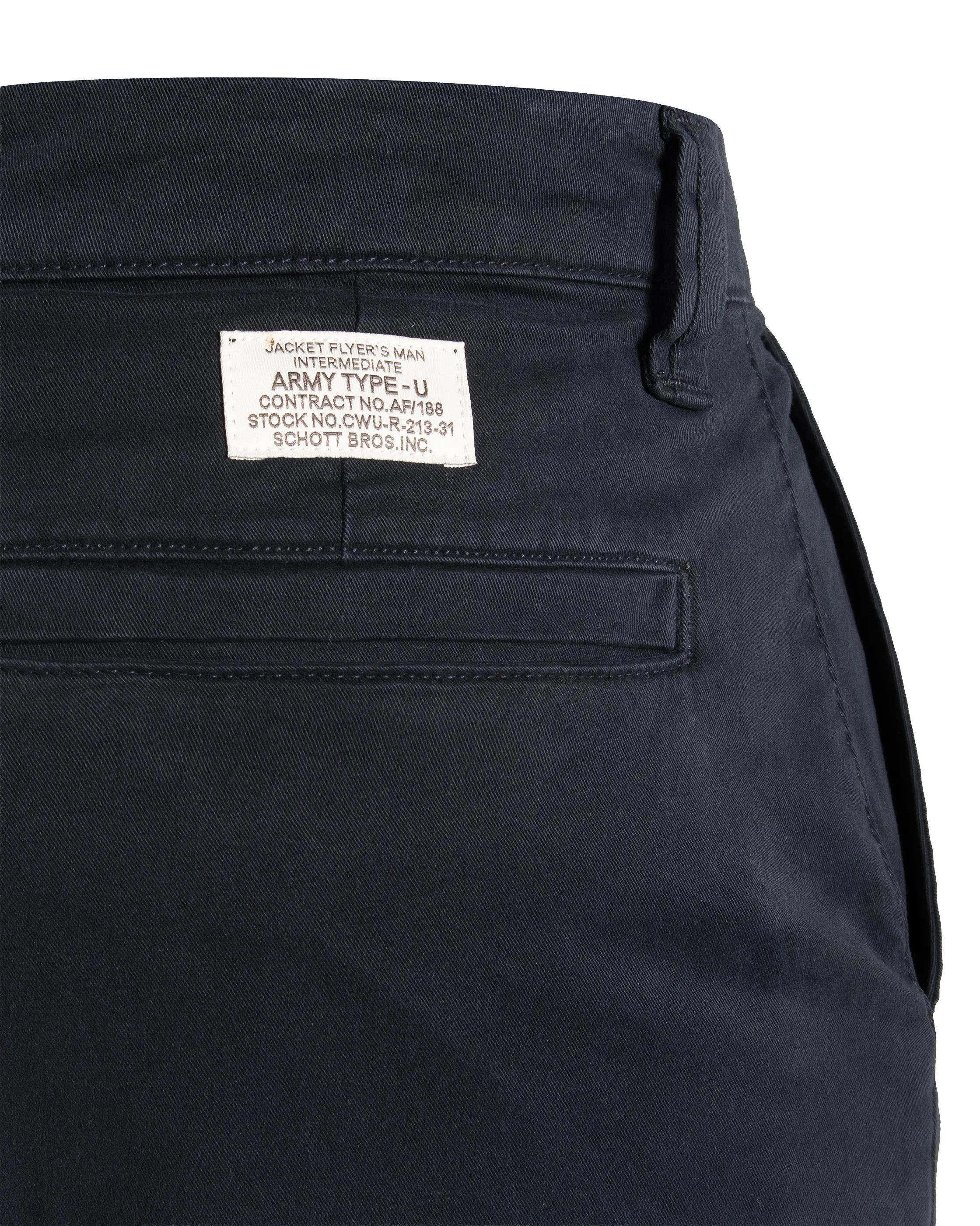 Marineblaue Chinohose mit weitem Bein-5