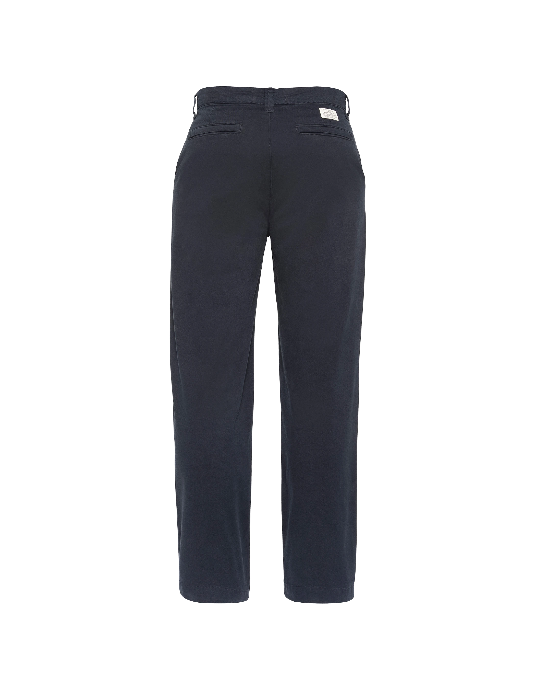 Marineblaue Chinohose mit weitem Bein-2