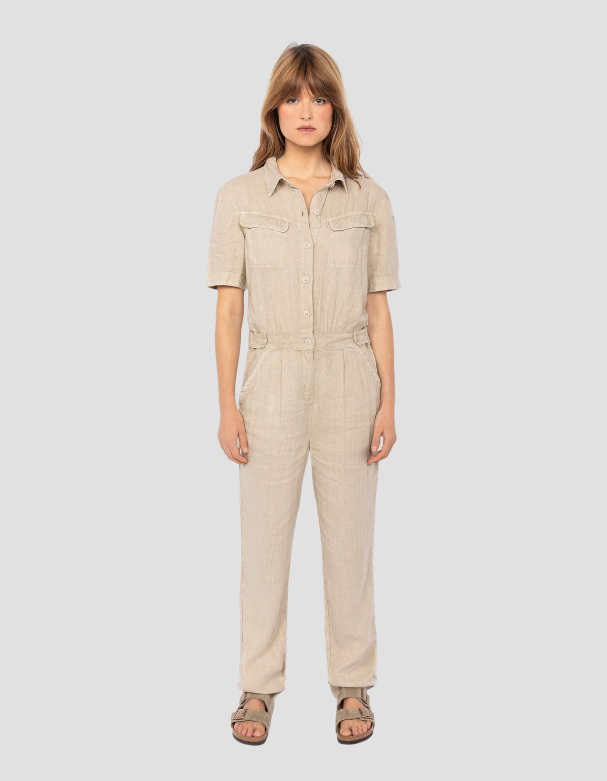 Lin's Rj Combinaison en lin naturelle - TRJCLARIS70W | Schott NYC®